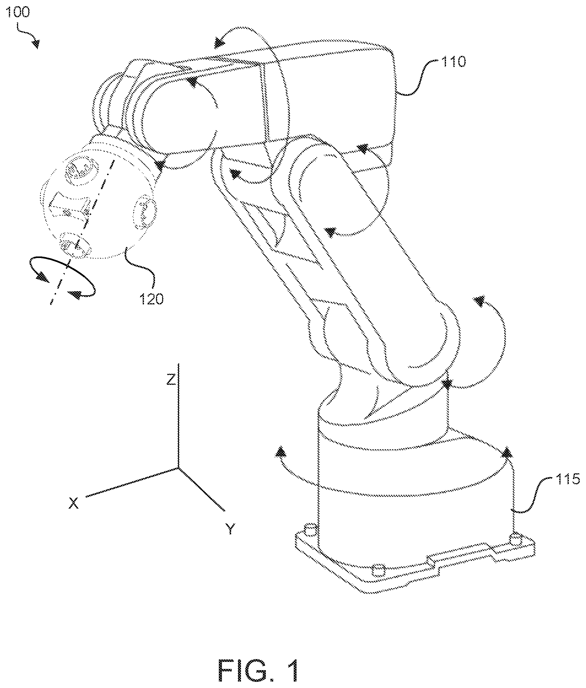 Patent US12504351 — Multi-function robotic arm with modular hub for automated inspection and maintenance of autonomous vehicles — Figure 1