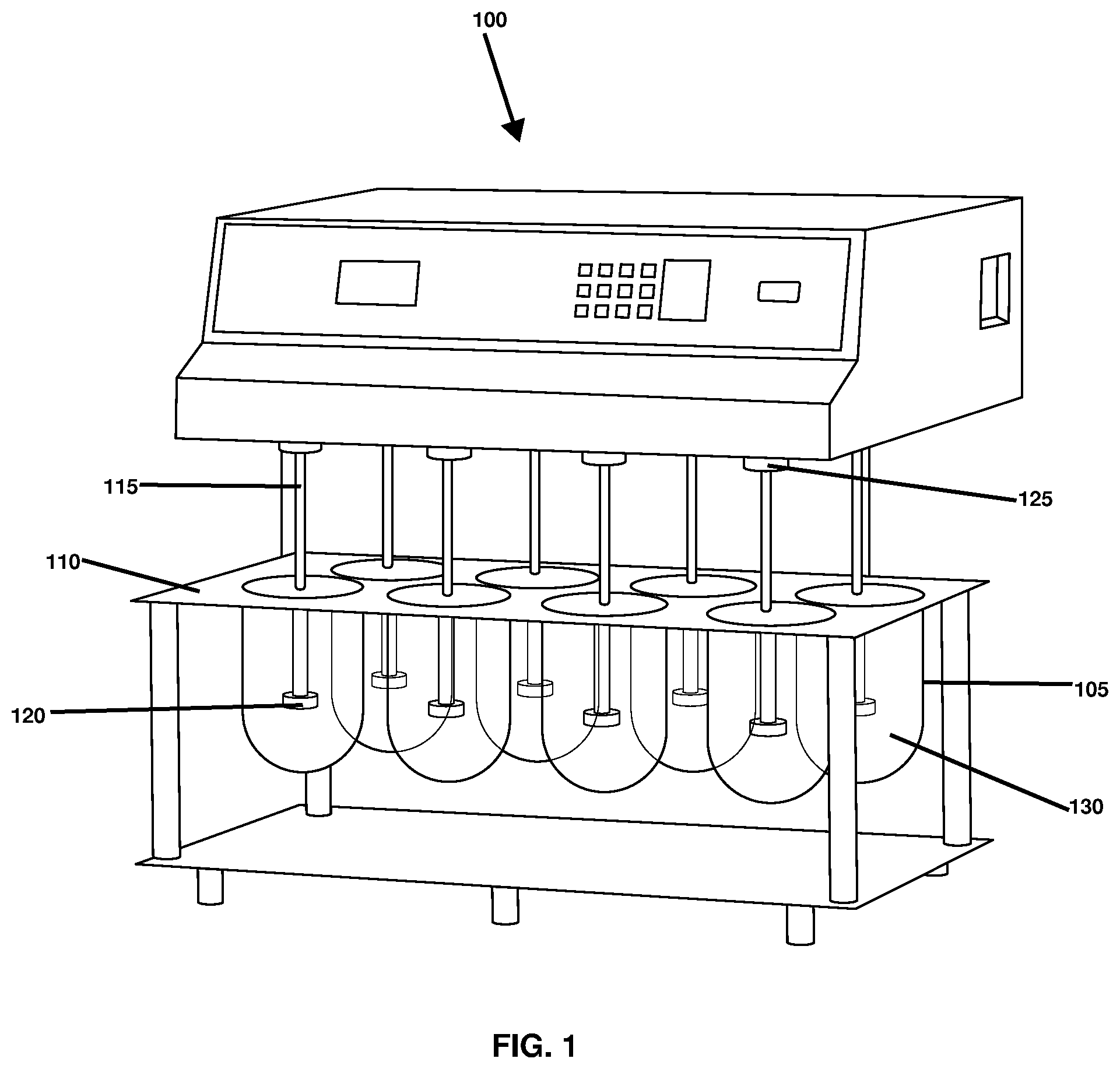 Patent US12504414 Figure 1 – Wireless-communication-enabled dissolution instrument calibration system