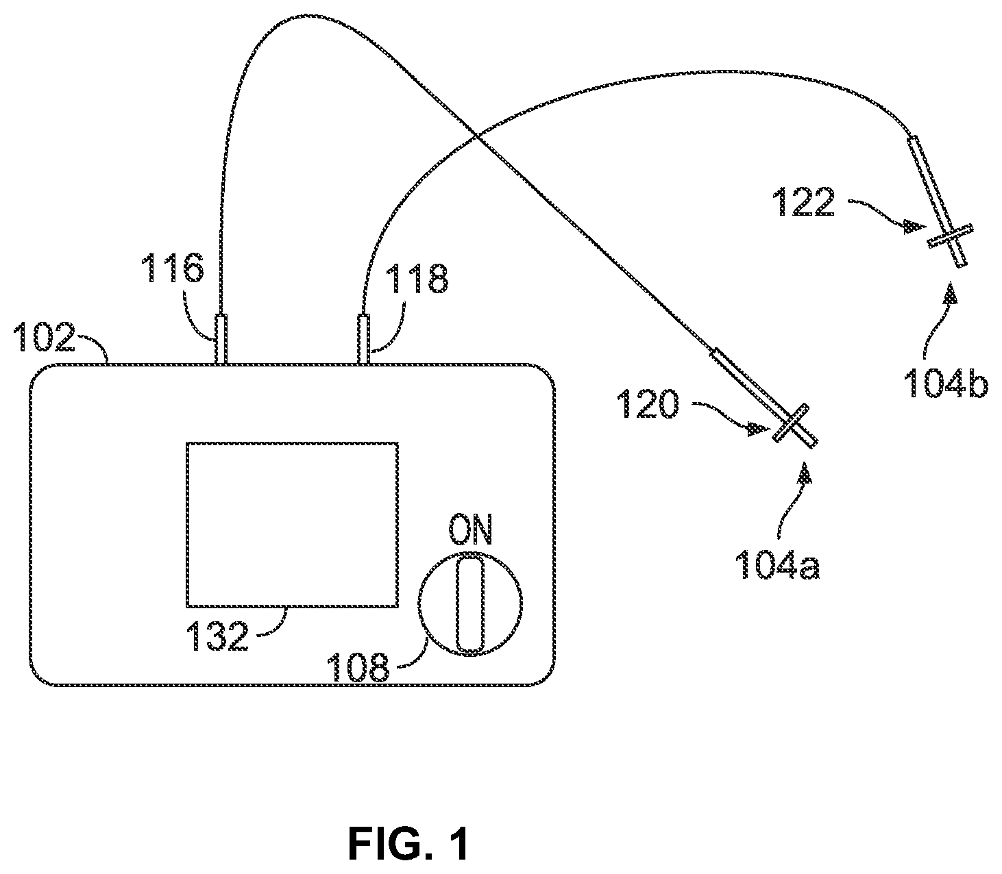Patent US12504442 Figure 1 – Electrical testing device with probe having portions with different cross-sectional areas