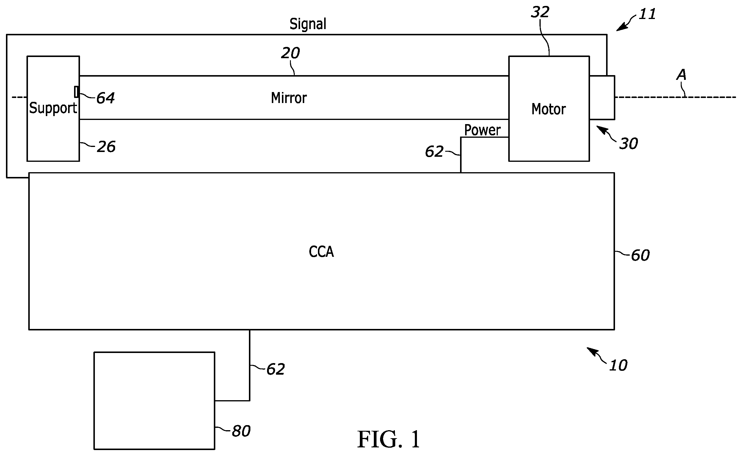 Patent US12504518 — Elevation motor design and mirror placement — Figure 1