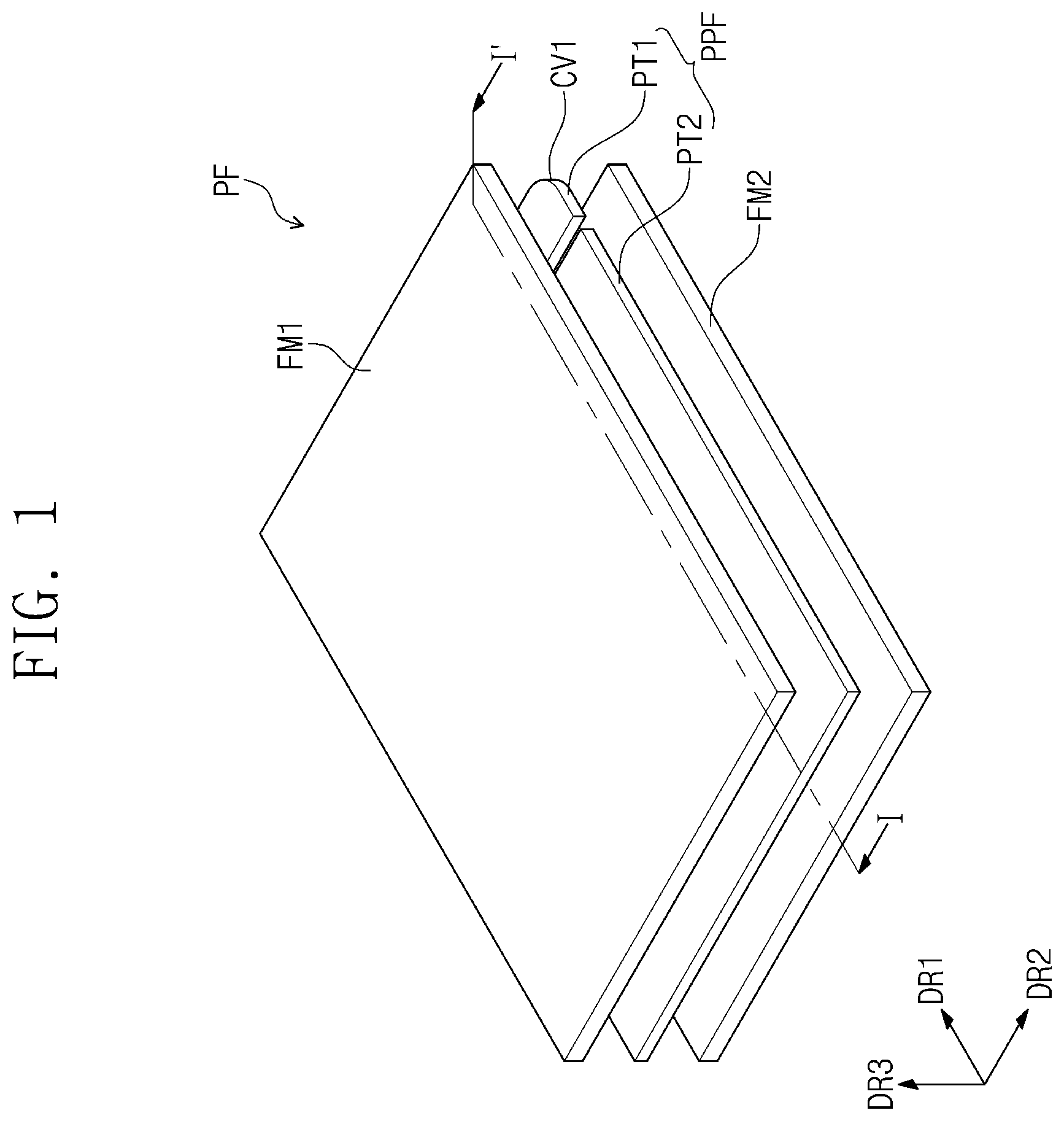 Patent US12504559 Figure 1 – Protective film, manufacturing method thereof, and method of manufacturing display device using the same