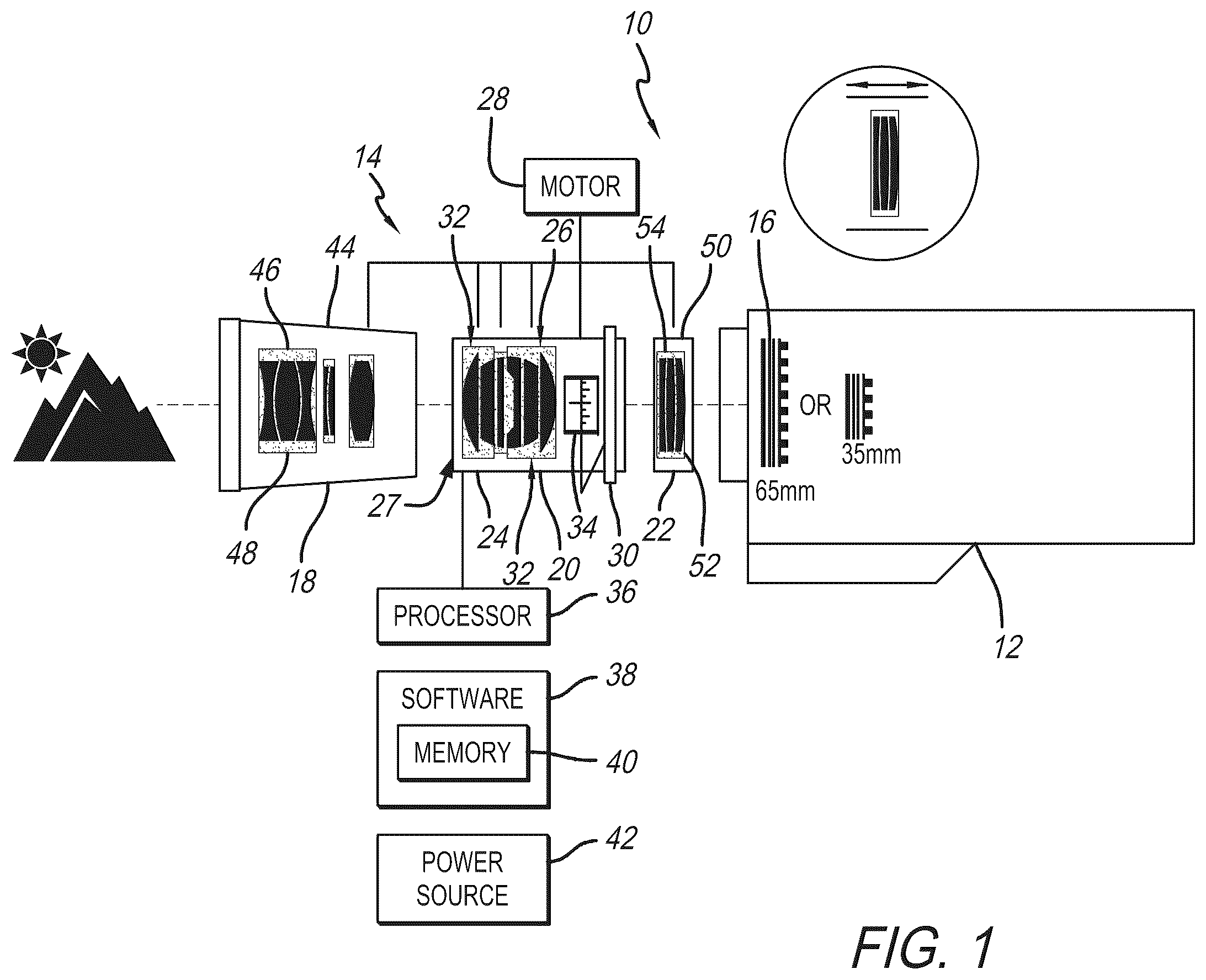 Patent US12504602 — Modular lens system for motion picture camera applications — Figure 1