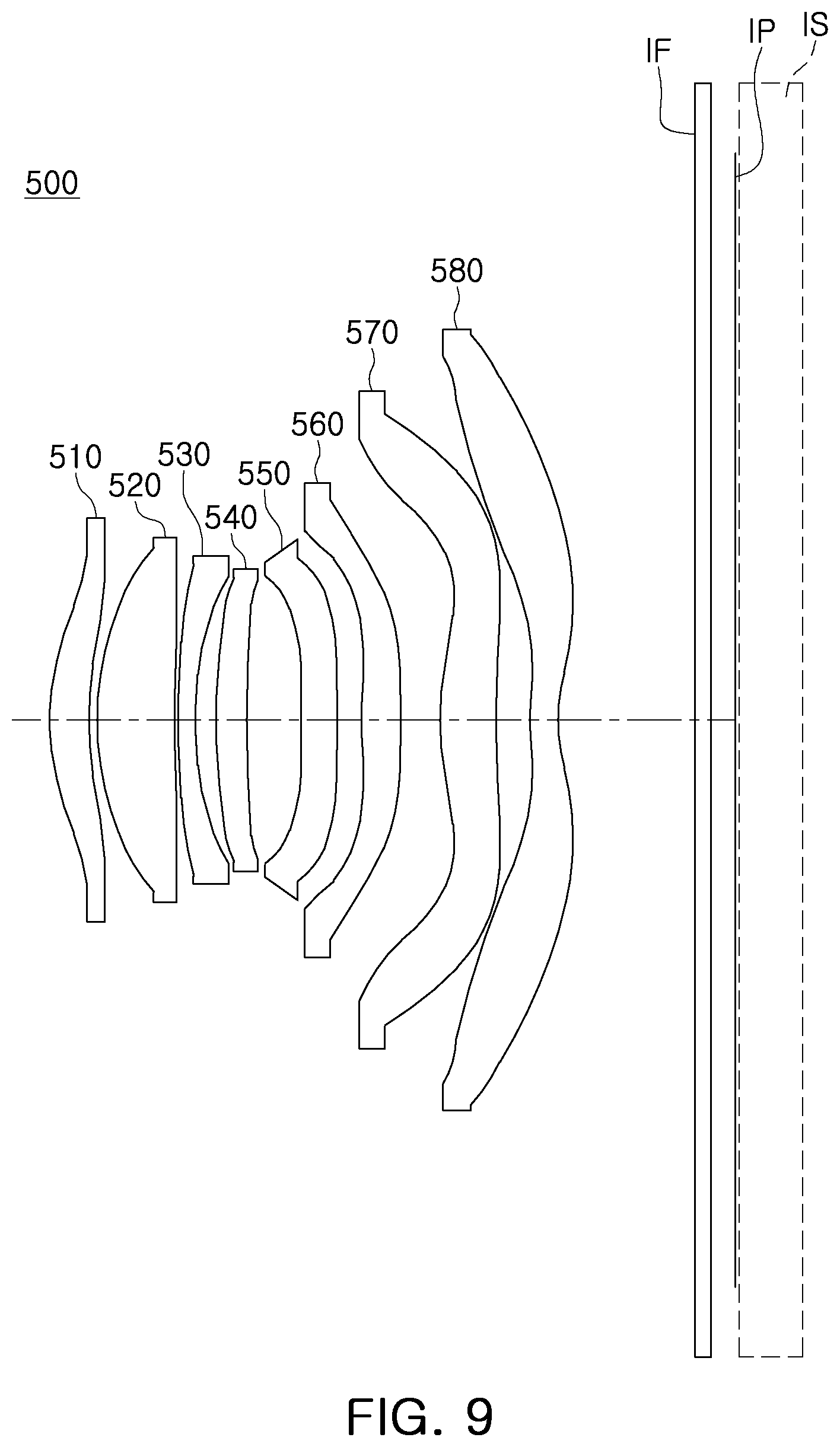 Patent US12504607 Figure 9 – Imaging lens system