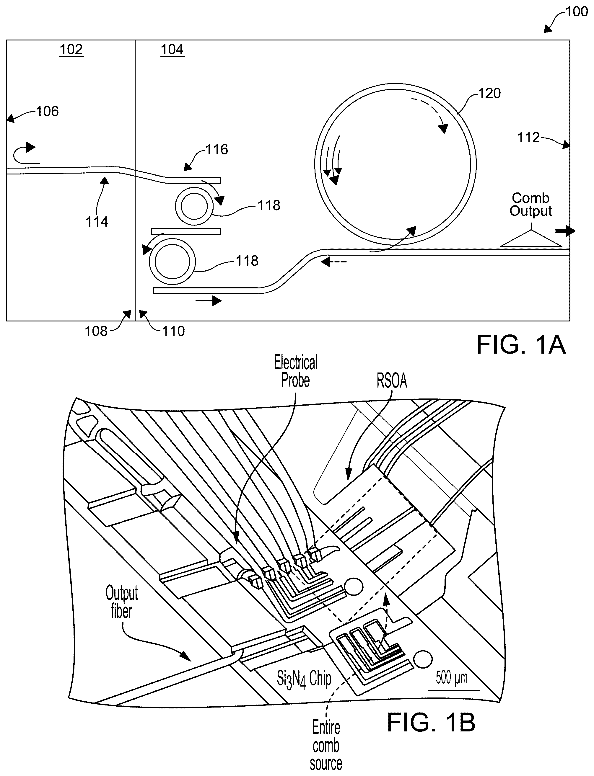 Patent US12504668 — Fully integrated chip platform for electrically pumped frequency comb generation — Figure 1