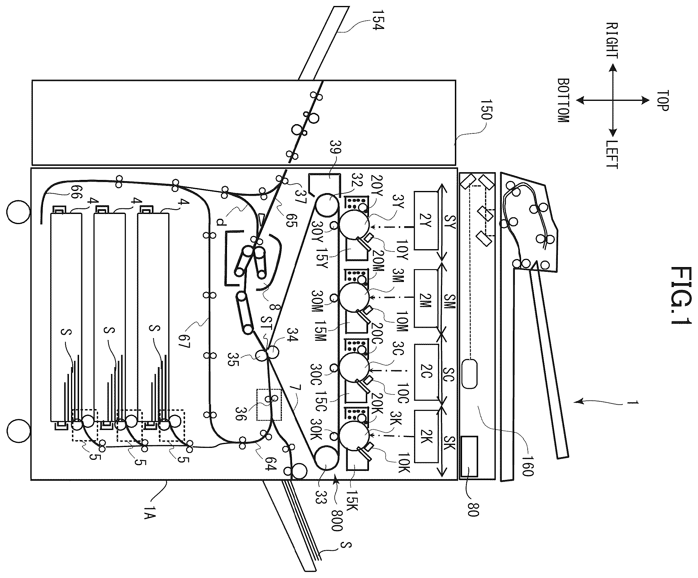 Patent US12504708 Figure 1 – Image forming apparatus with a door provided with conductive portions