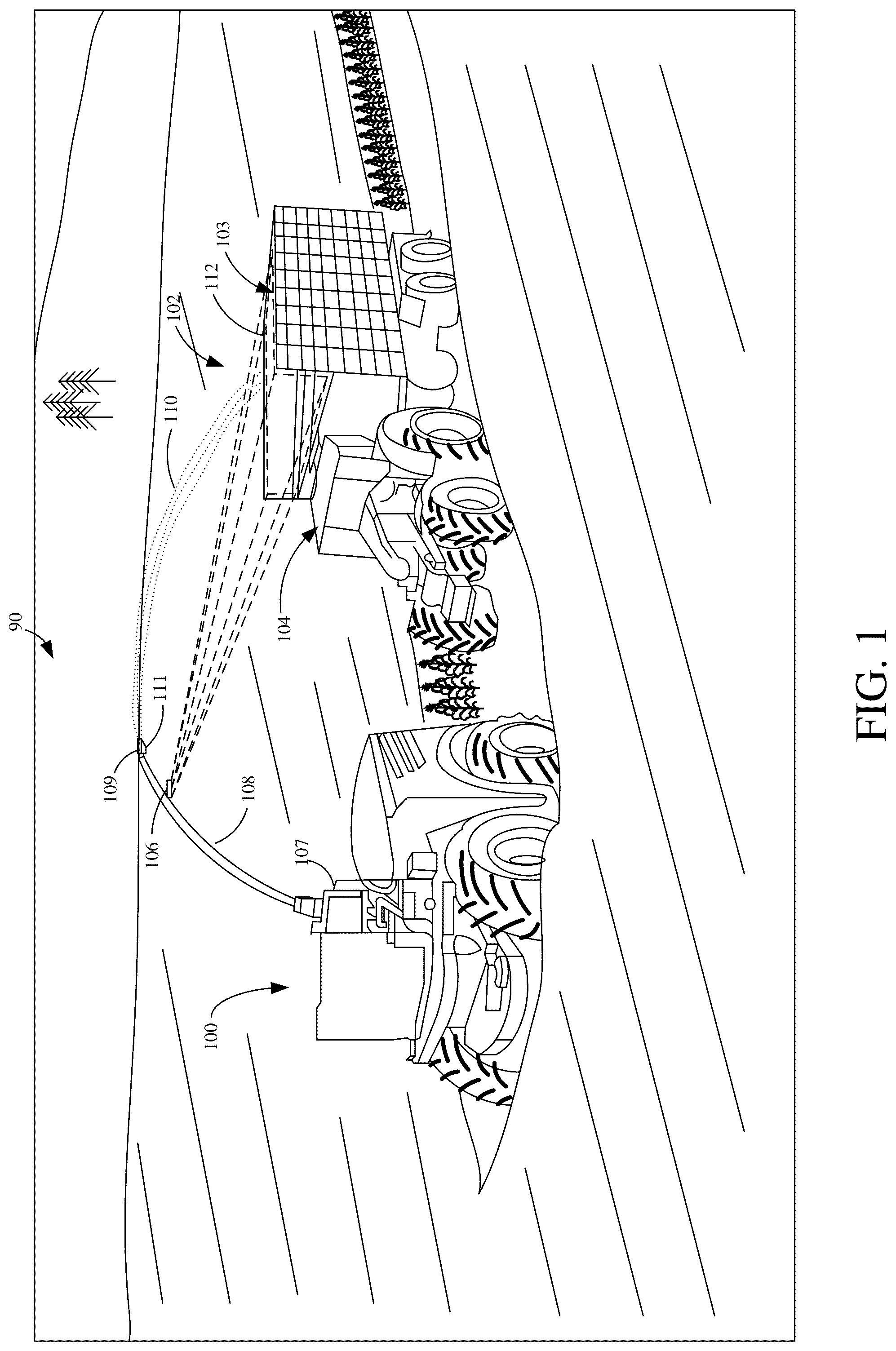 Patent US12504763 — Nudge proximity indication during control of an unloading operation — Figure 1