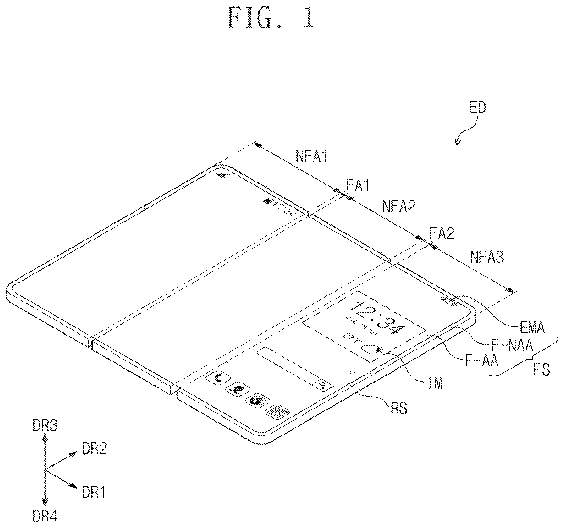Patent US12504781 — Multi-foldable electronic device including a plate arrangement — Figure 1
