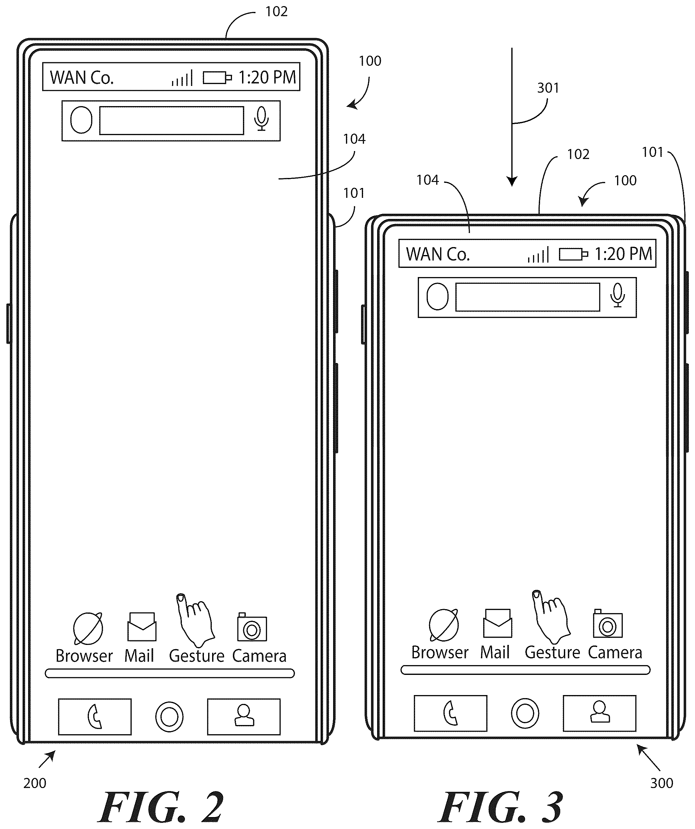 Patent US12504787 Figure 2 – Electronic devices with translating flexible display and corresponding methods