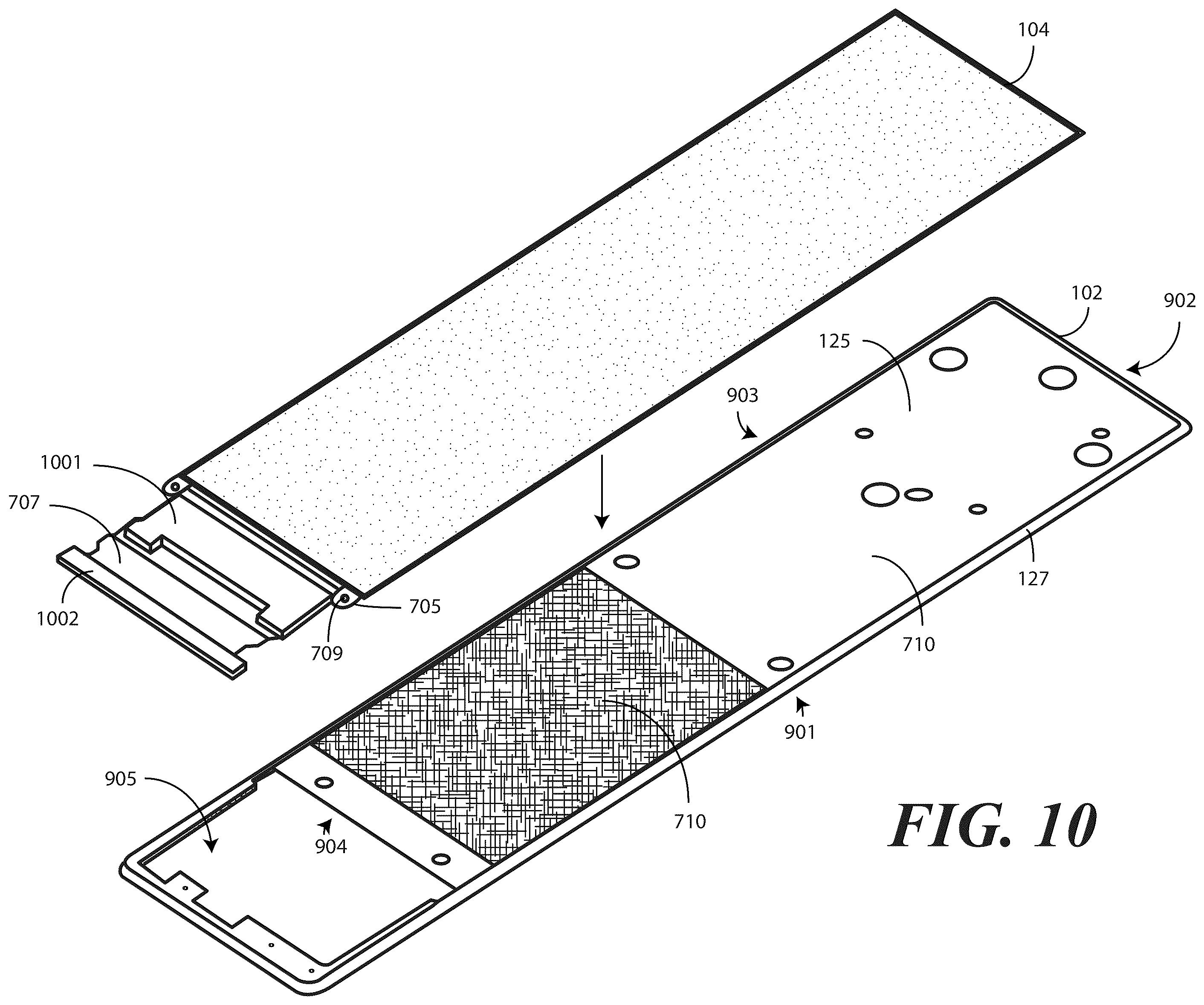 Patent US12504787 Figure 8 – Electronic devices with translating flexible display and corresponding methods