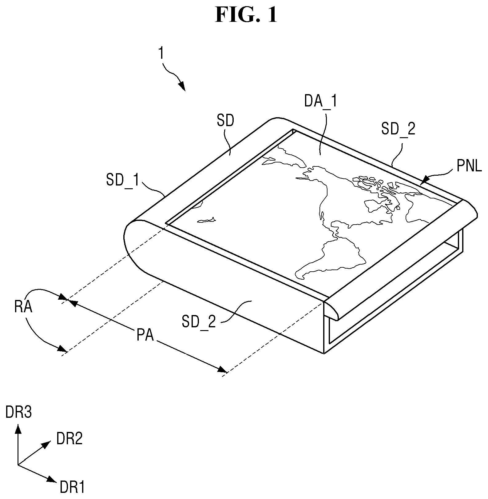 Patent US12504790 — Display device and method of manufacturing the same — Figure 1