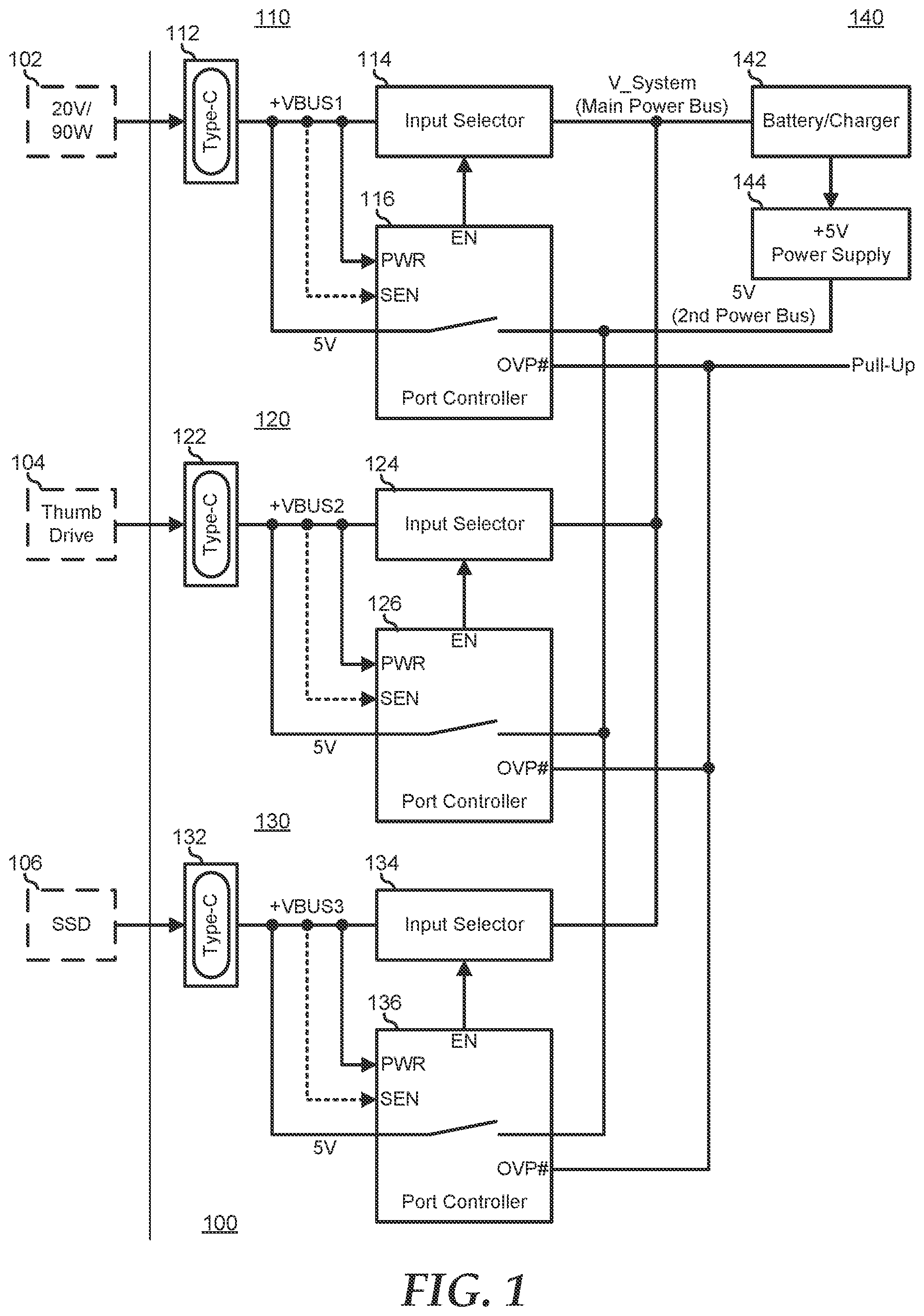 Patent US12504803 — IEC notebook limited power source compliance with USB-C port controller — Figure 1