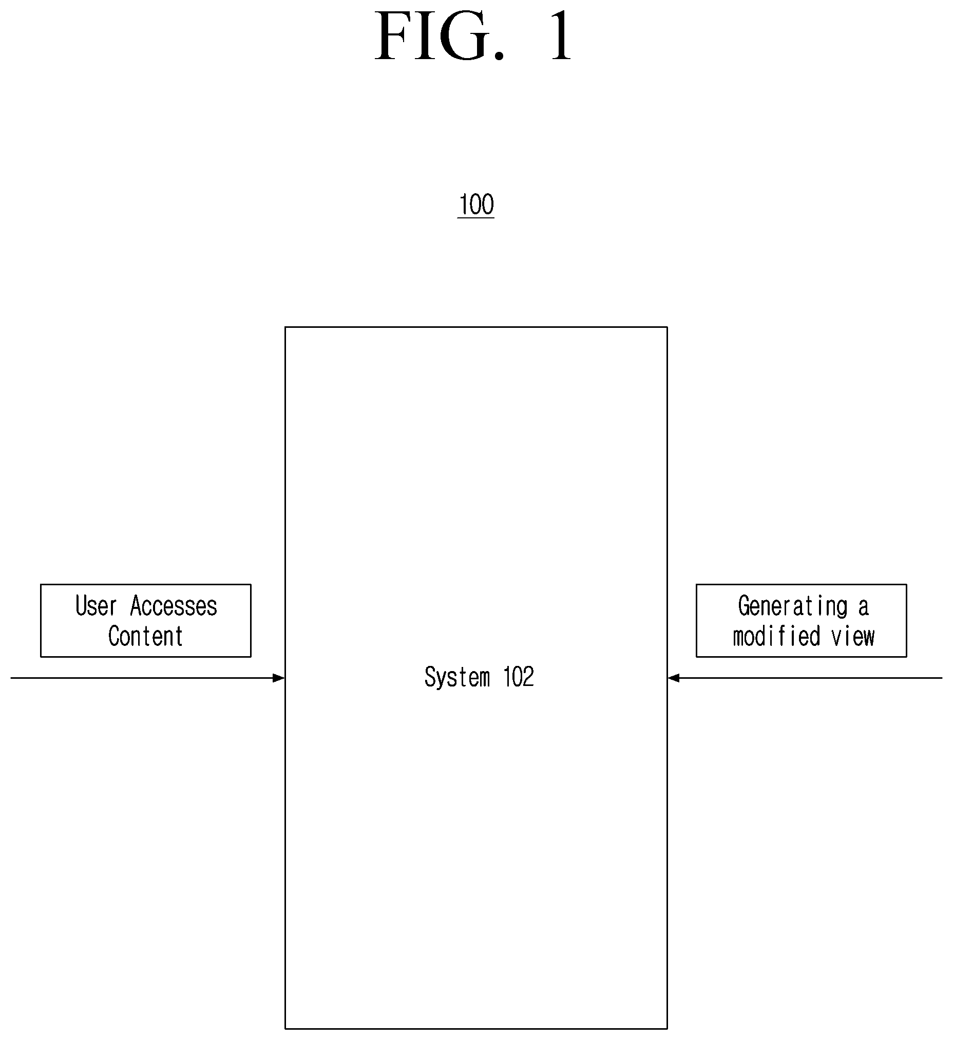 Patent US12504858 — Method and system for improving user experience for accessing content on a user interface — Figure 1