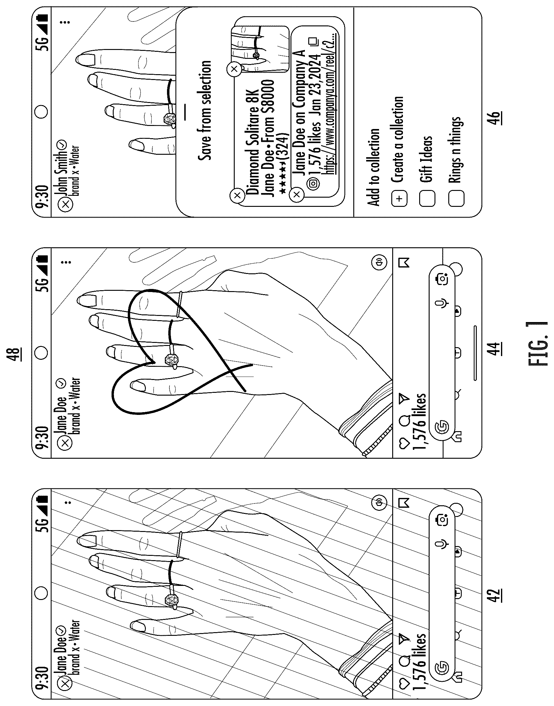 Patent US12504875 — Content selection and action determination based on a gesture input — Figure 1