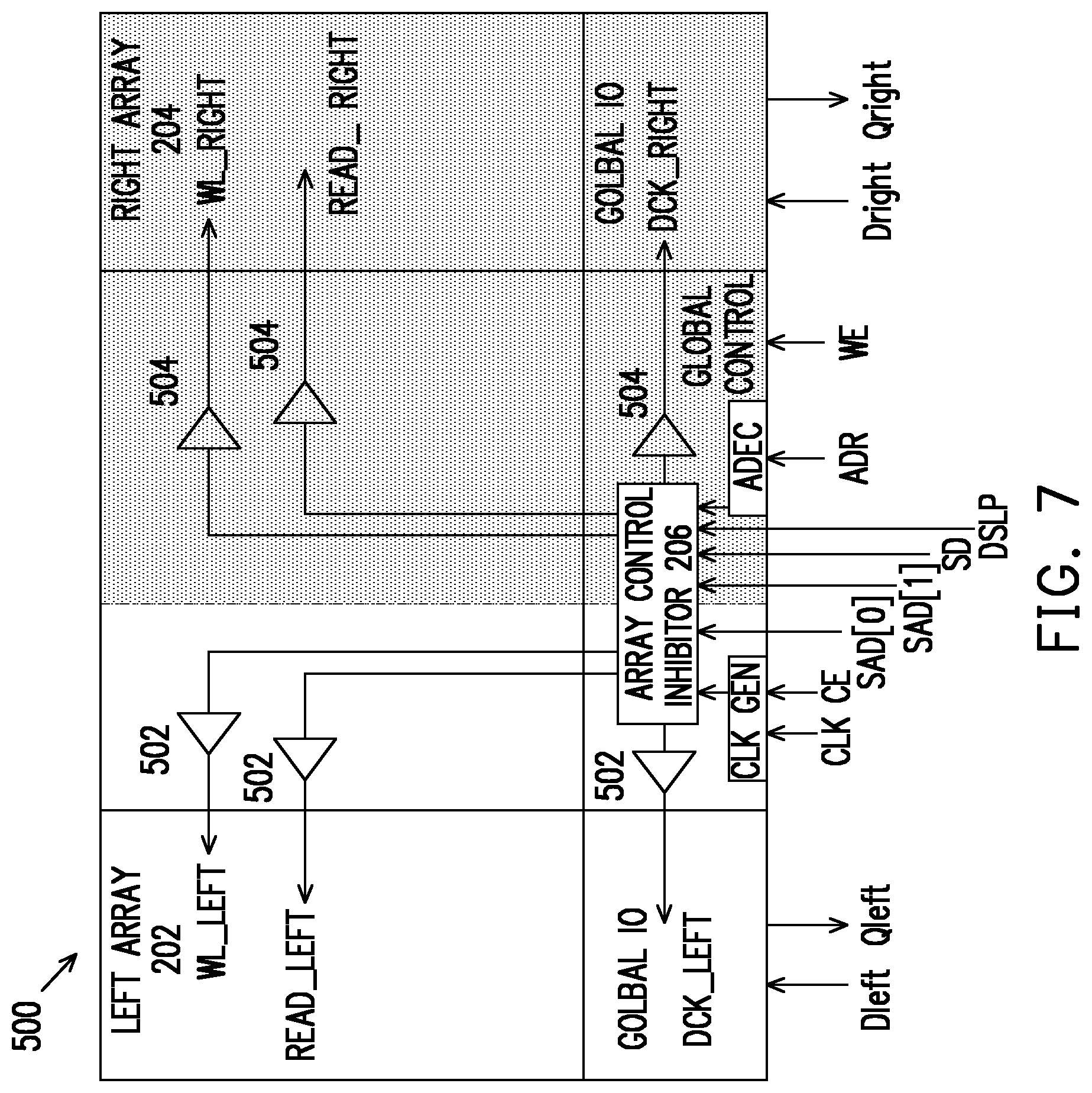 Patent US12504916 Figure 7 – Memory circuit including an array control inhibitor