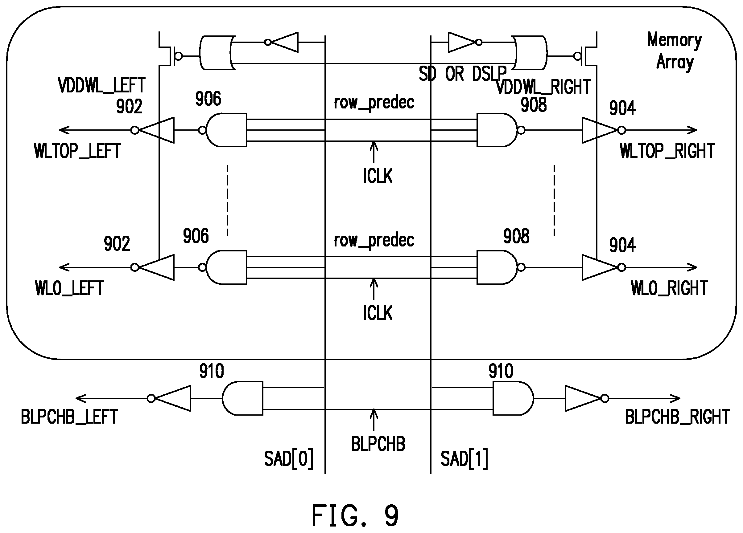 Patent US12504916 Figure 9 – Memory circuit including an array control inhibitor