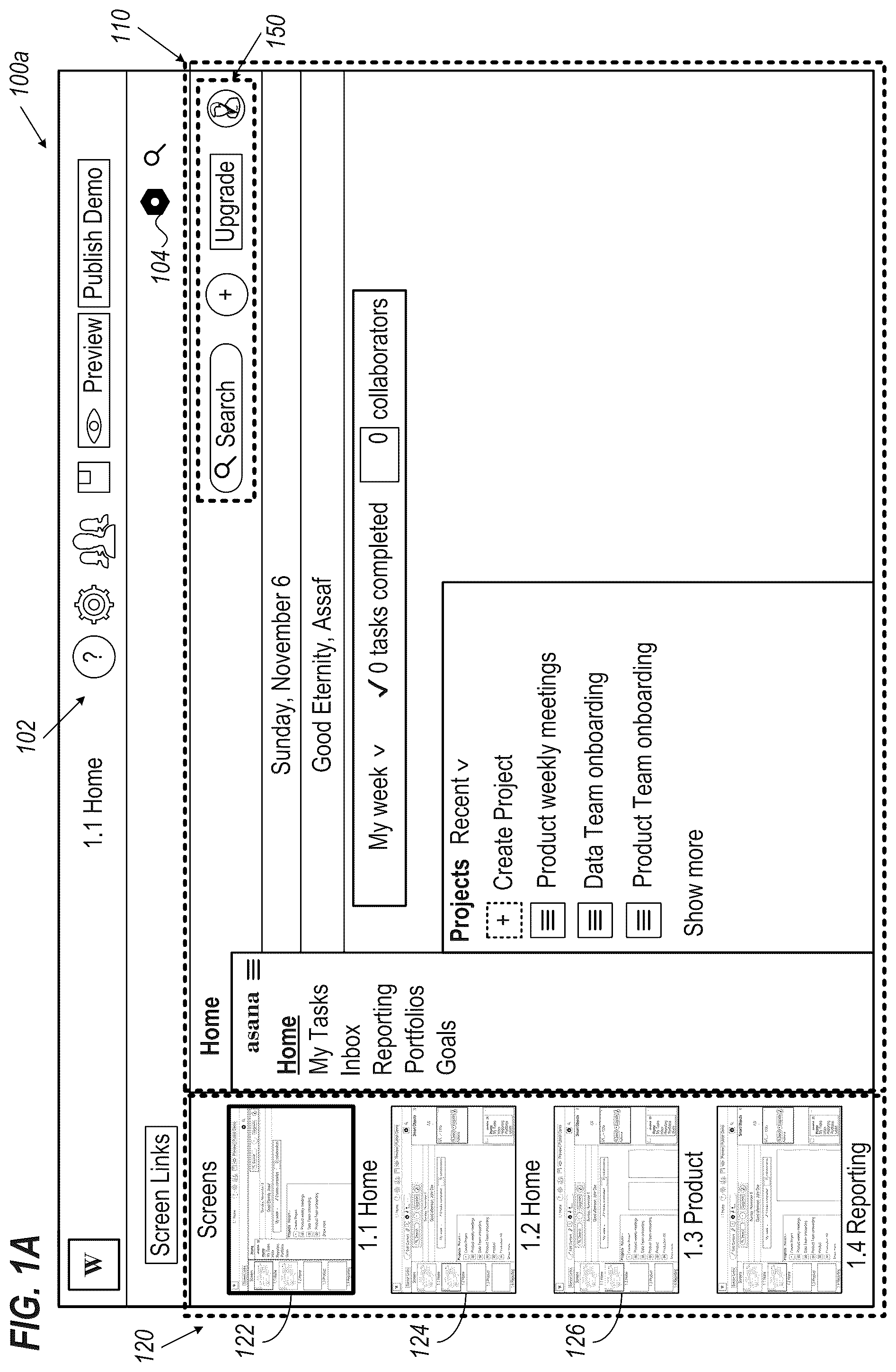 Patent US12504954 Figure 1 – Editing of a multi-page demo