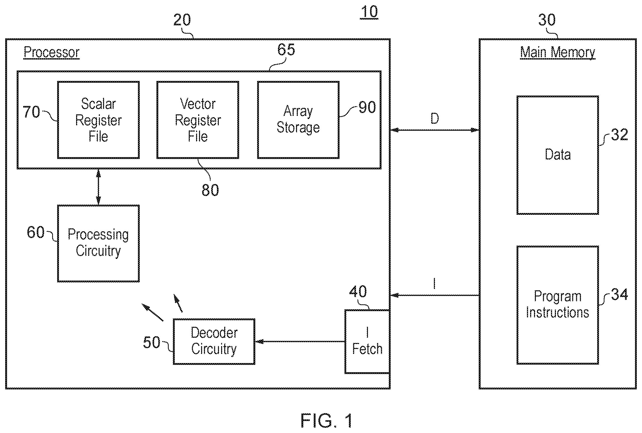 Patent US12504973 — Technique for handling data elements stored in an array storage — Figure 1