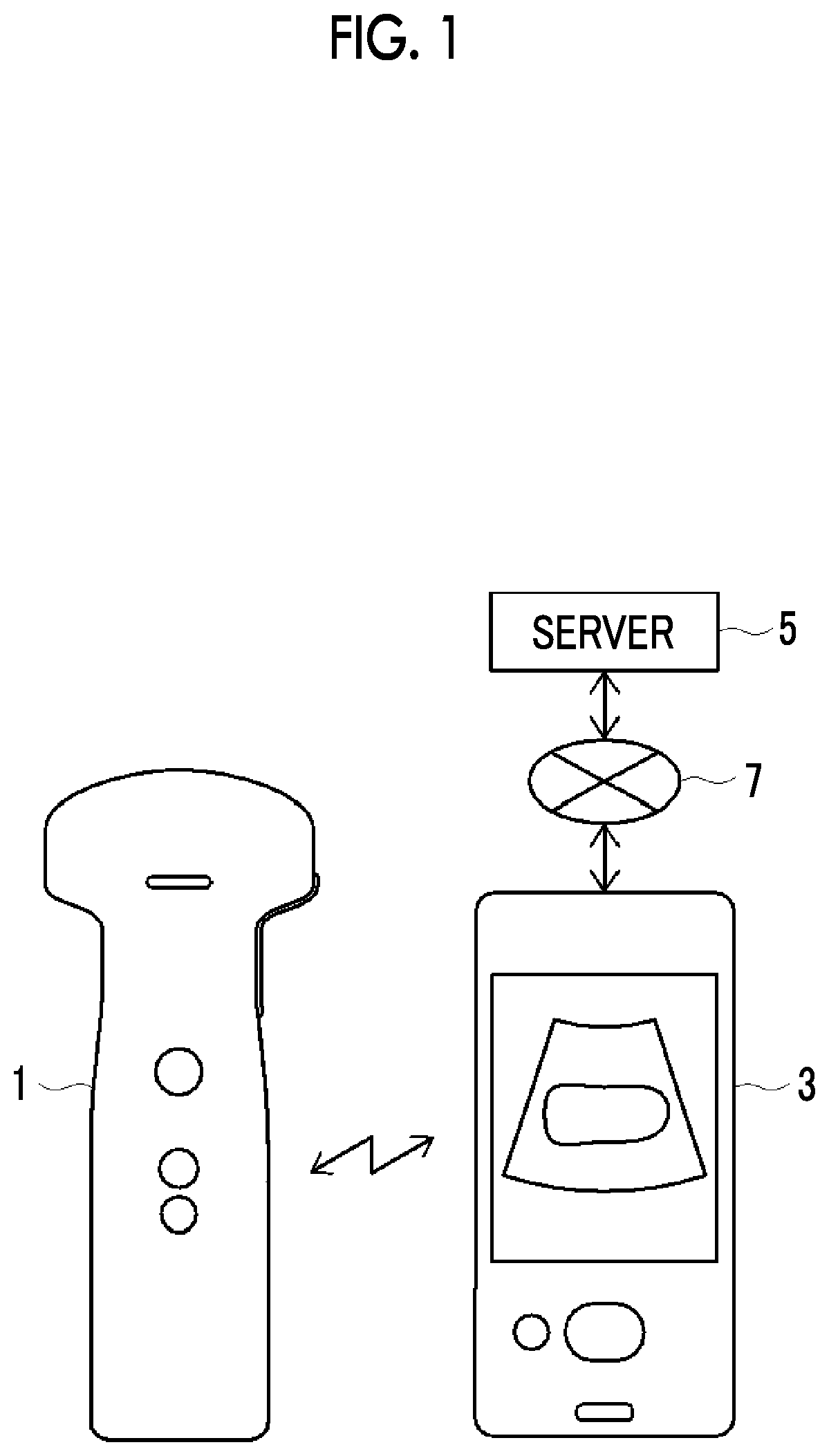 Patent US12508001 — Ultrasound system and control method of ultrasound system which have function of preventing forgetting to attach protective equipment that protects ultrasound probe — Figure 1