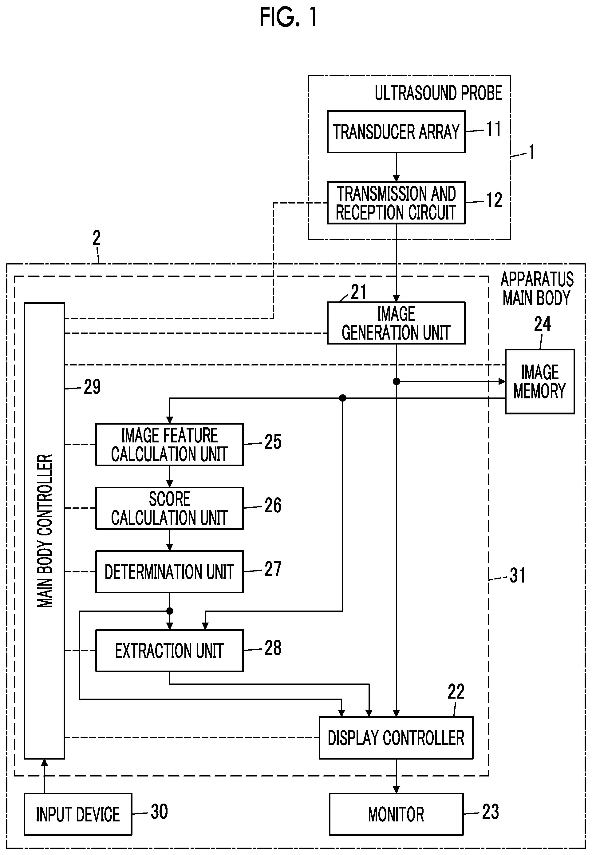 Patent US12508004 — Ultrasound diagnostic apparatus and control method of ultrasound diagnostic apparatus — Figure 1