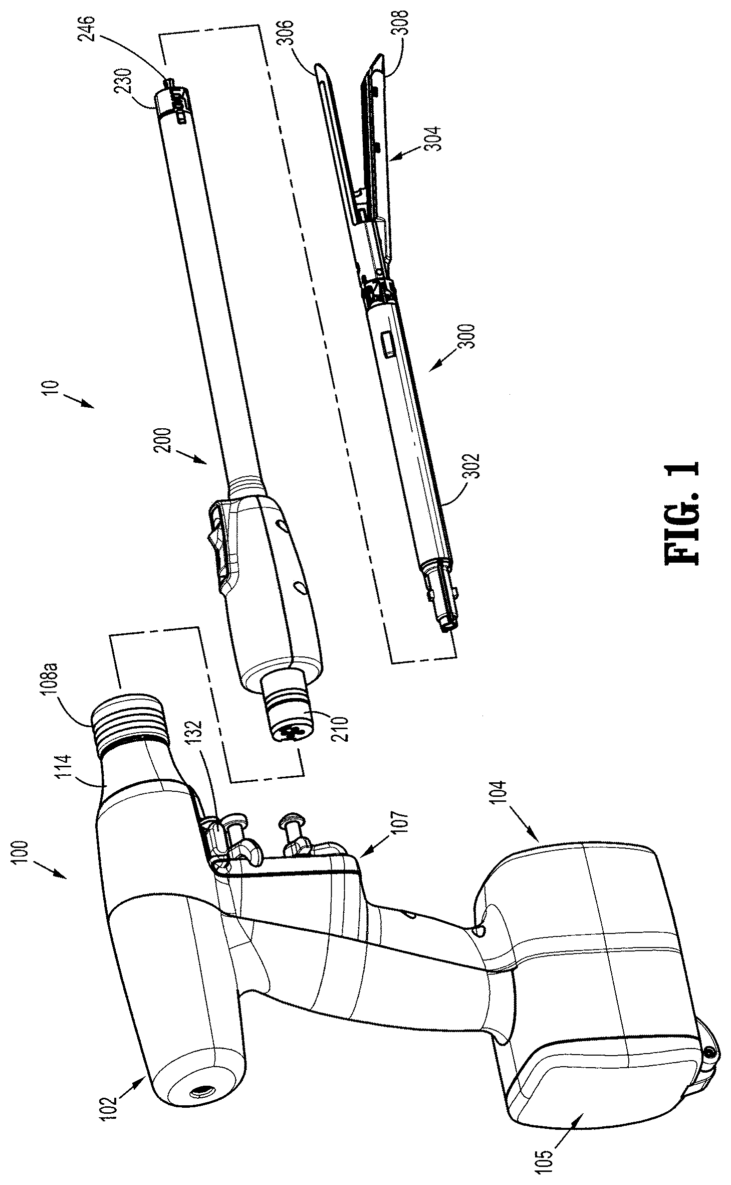 Patent US12508025 Figure 1 – Mechanisms for compensating for drivetrain failure in powered surgical instruments