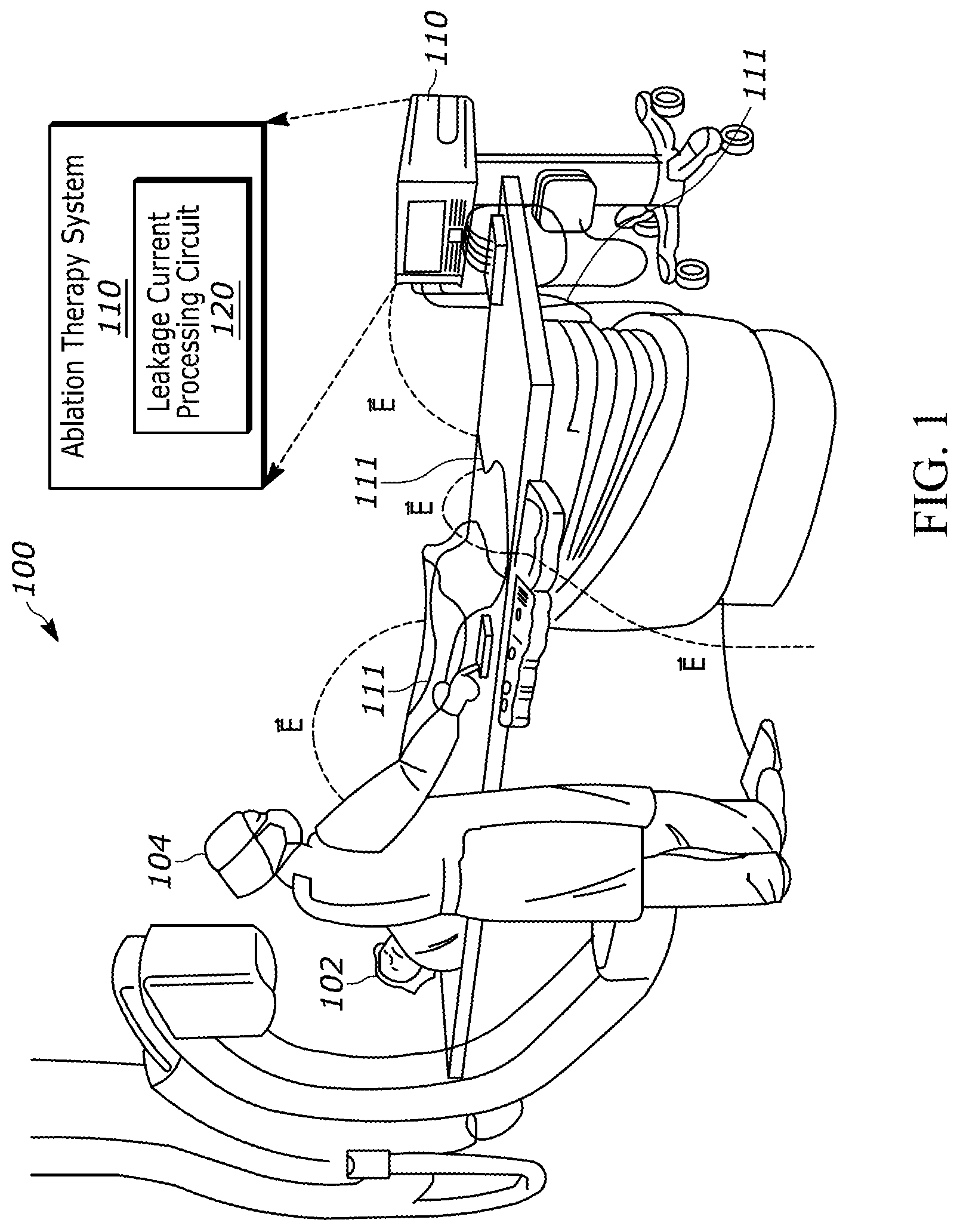 Patent US12508071 — Methods and apparatus for reducing leakage currents in cryo, radio-frequency, and pulsed-field ablation systems — Figure 1