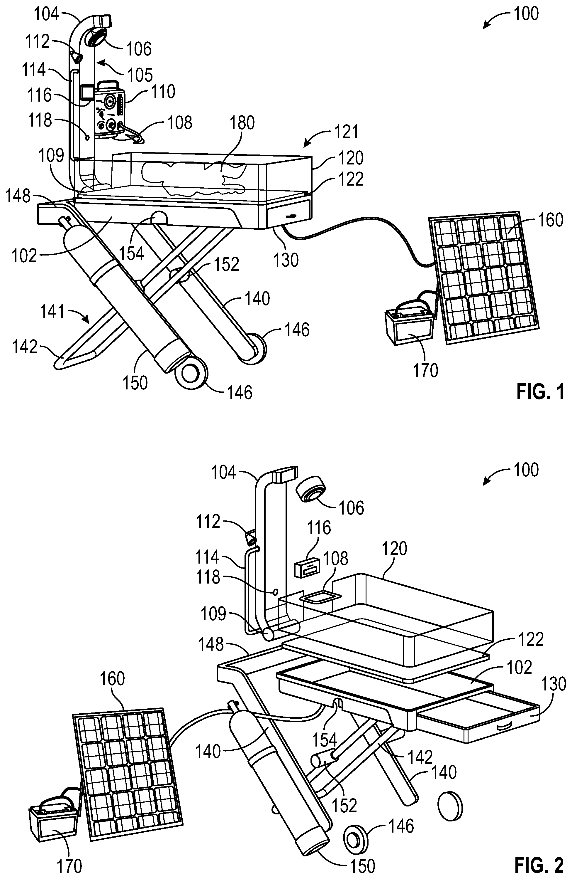 Patent US12508154 — Portable folding infant radiant warmer — Figure 1