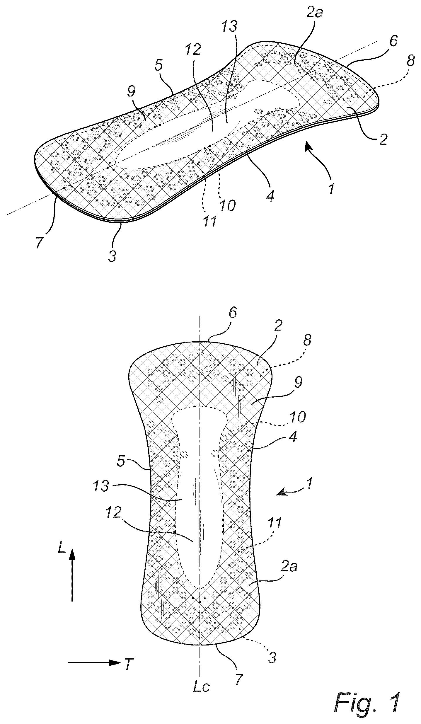 Patent US12508176 — Sanitary article comprising a water-soluble dry coating comprising skin beneficial additives — Figure 1