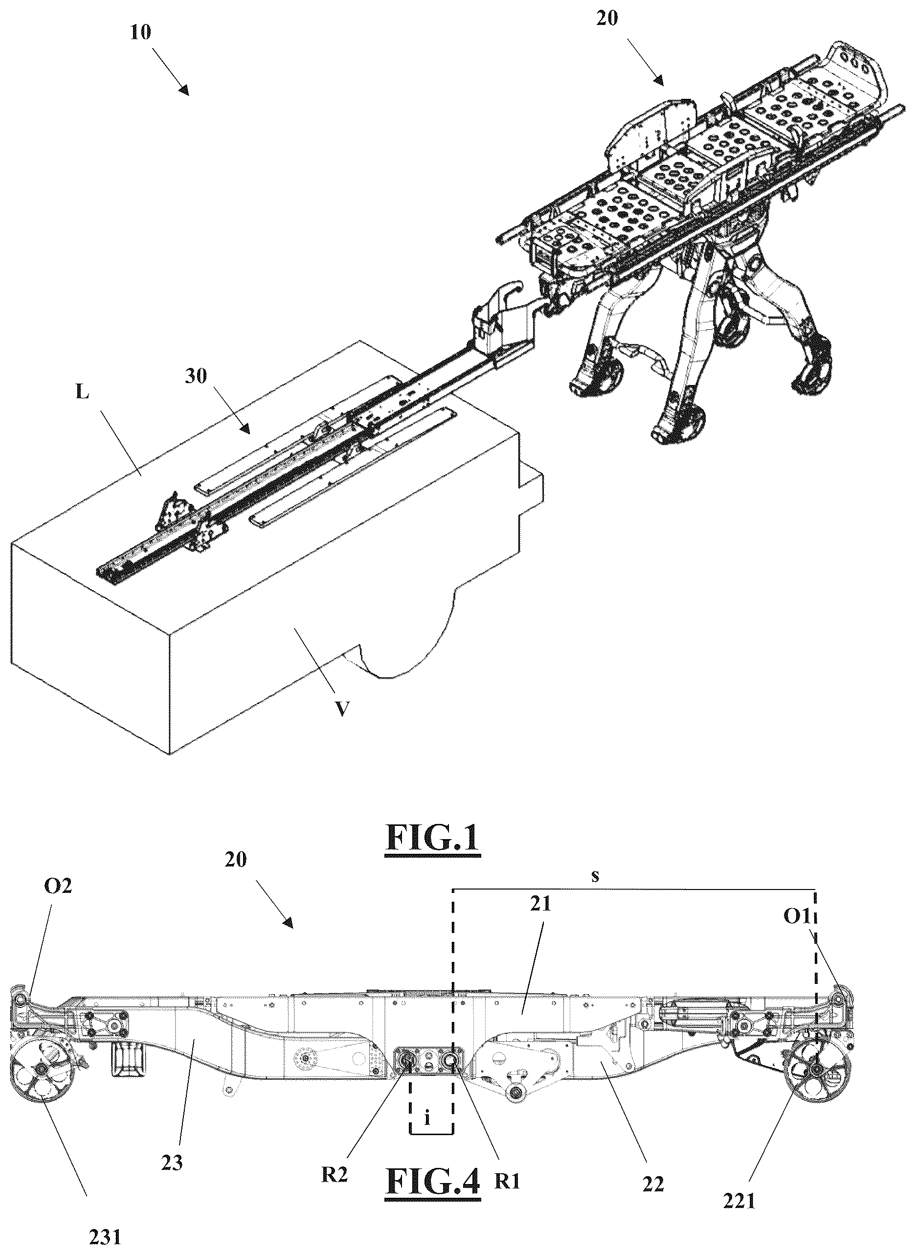 Patent US12508178 Figure 1 – Ambulance stretcher