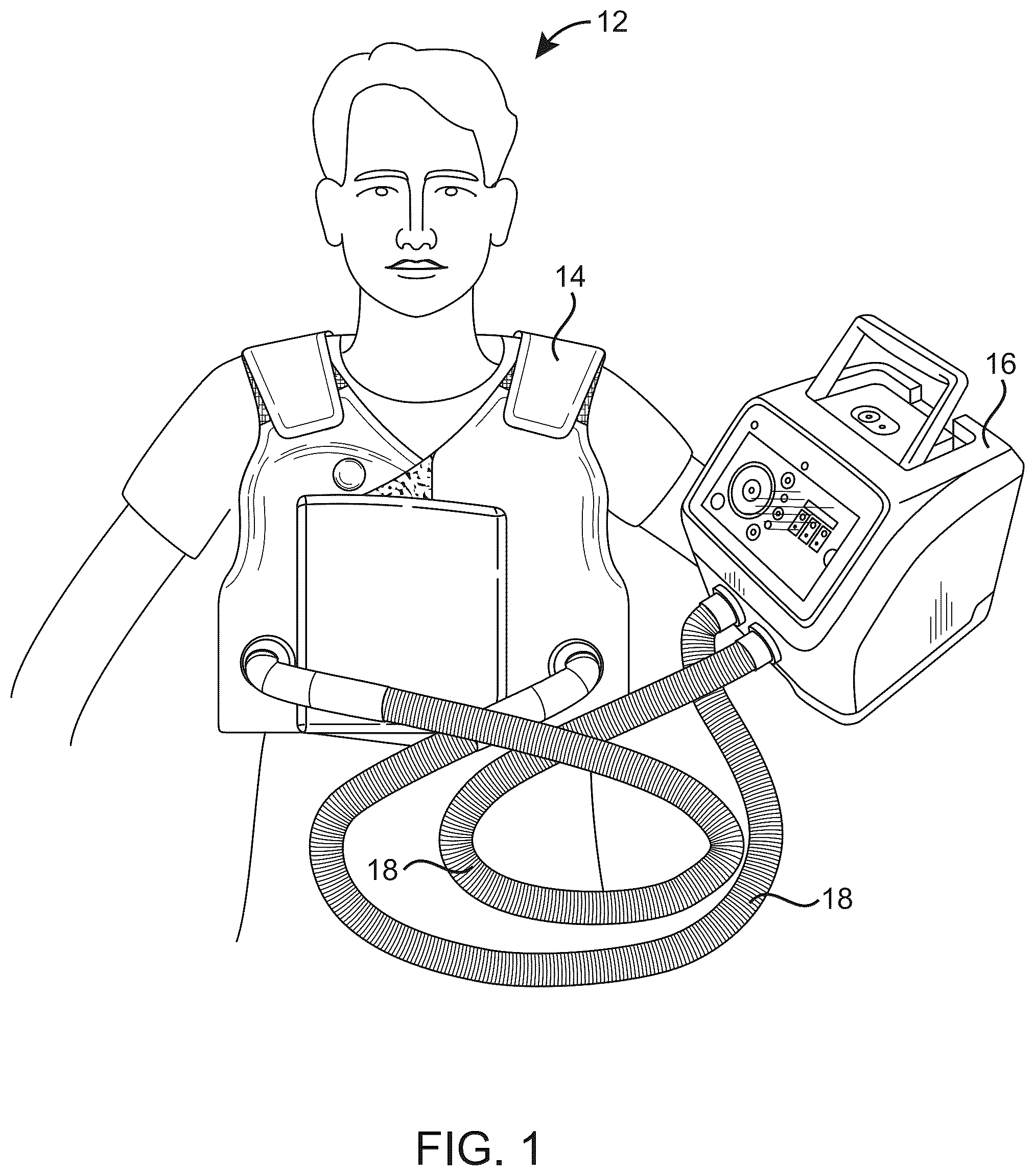 Patent US12508191 — High frequency chest wall oscillation air pulse generator having pressure sensor for feedback control — Figure 1