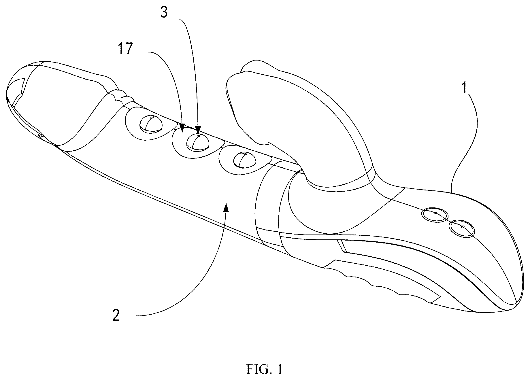 Patent US12508194 — Gear-driven massager — Figure 1
