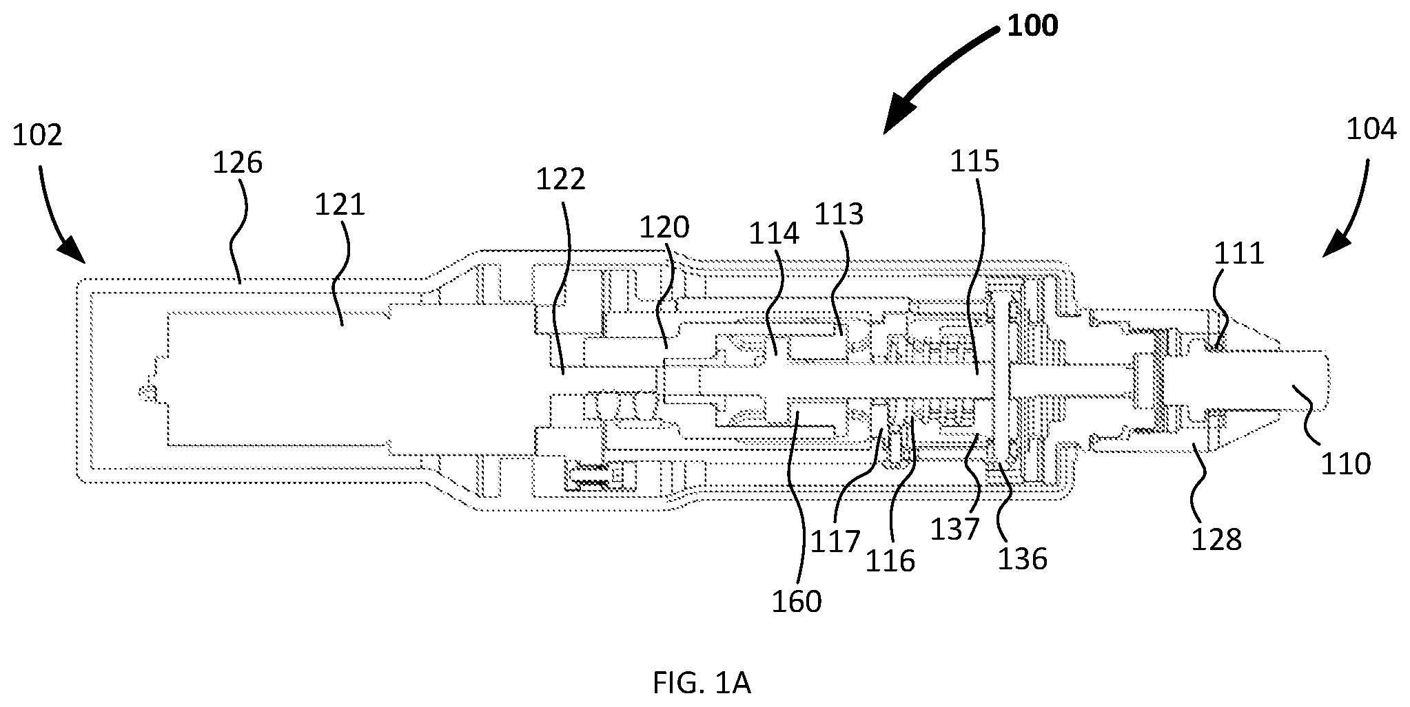 Patent US12508197 — Personal use extracorporeal low intensity acoustic or shock wave mechanical tip and methods of use — Figure 1
