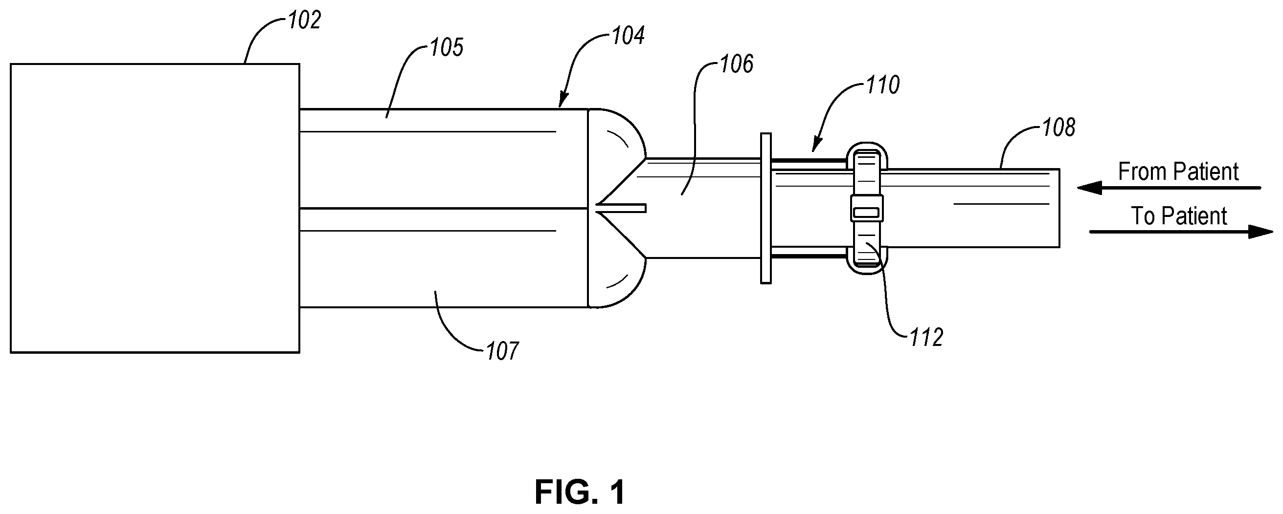 Patent US12508388 — Tube connector for ventilator system — Figure 1