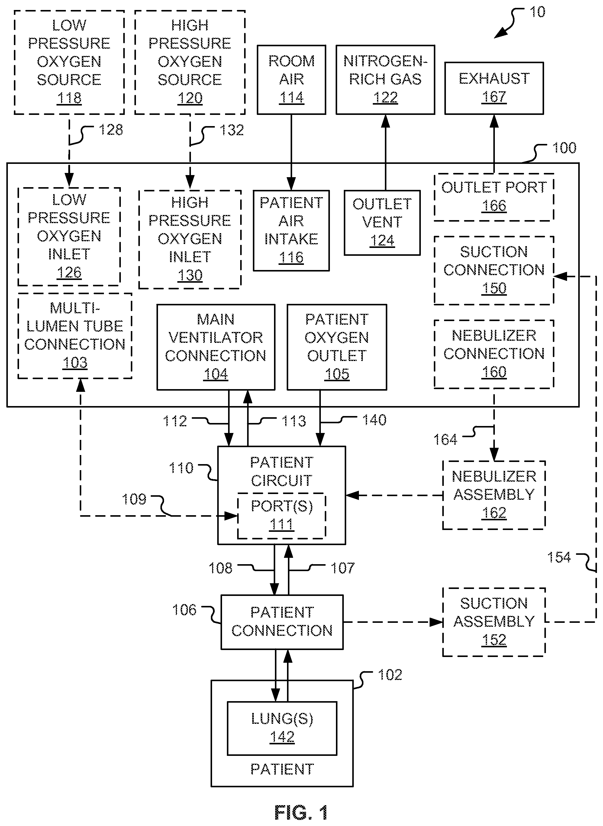 Patent US12508389 — Respiratory therapy systems and methods — Figure 1