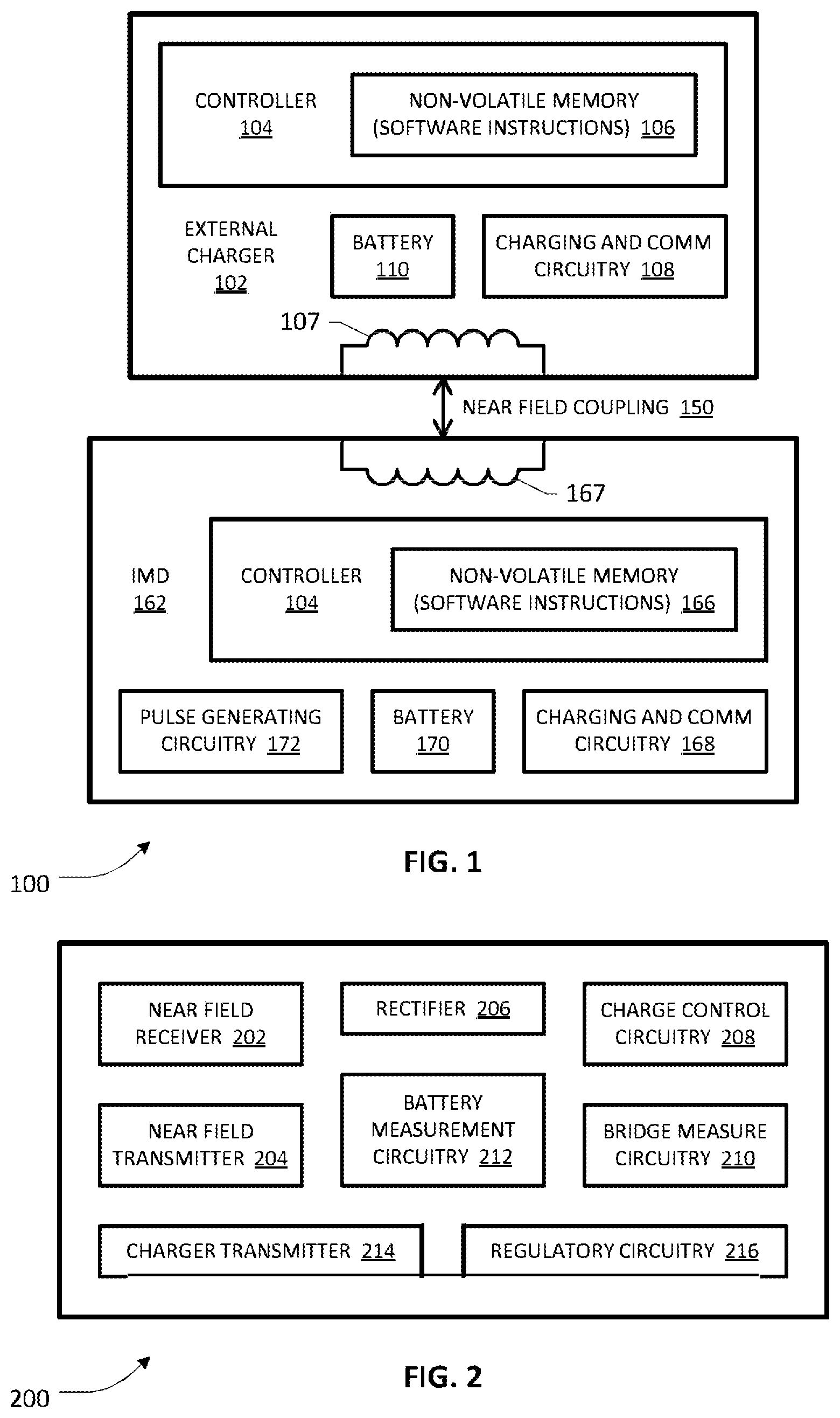 Patent US12508435 — Wireless power transfer circuit for a rechargeable implantable pulse generator — Figure 1