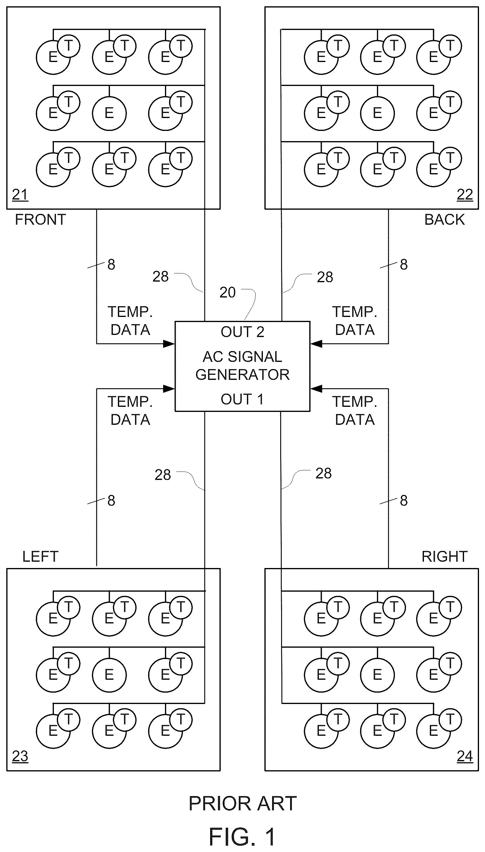 Patent US12508437 — Using capacitors to regulate current in transducer arrays for applying tumor treating fields (TTFields) — Figure 1