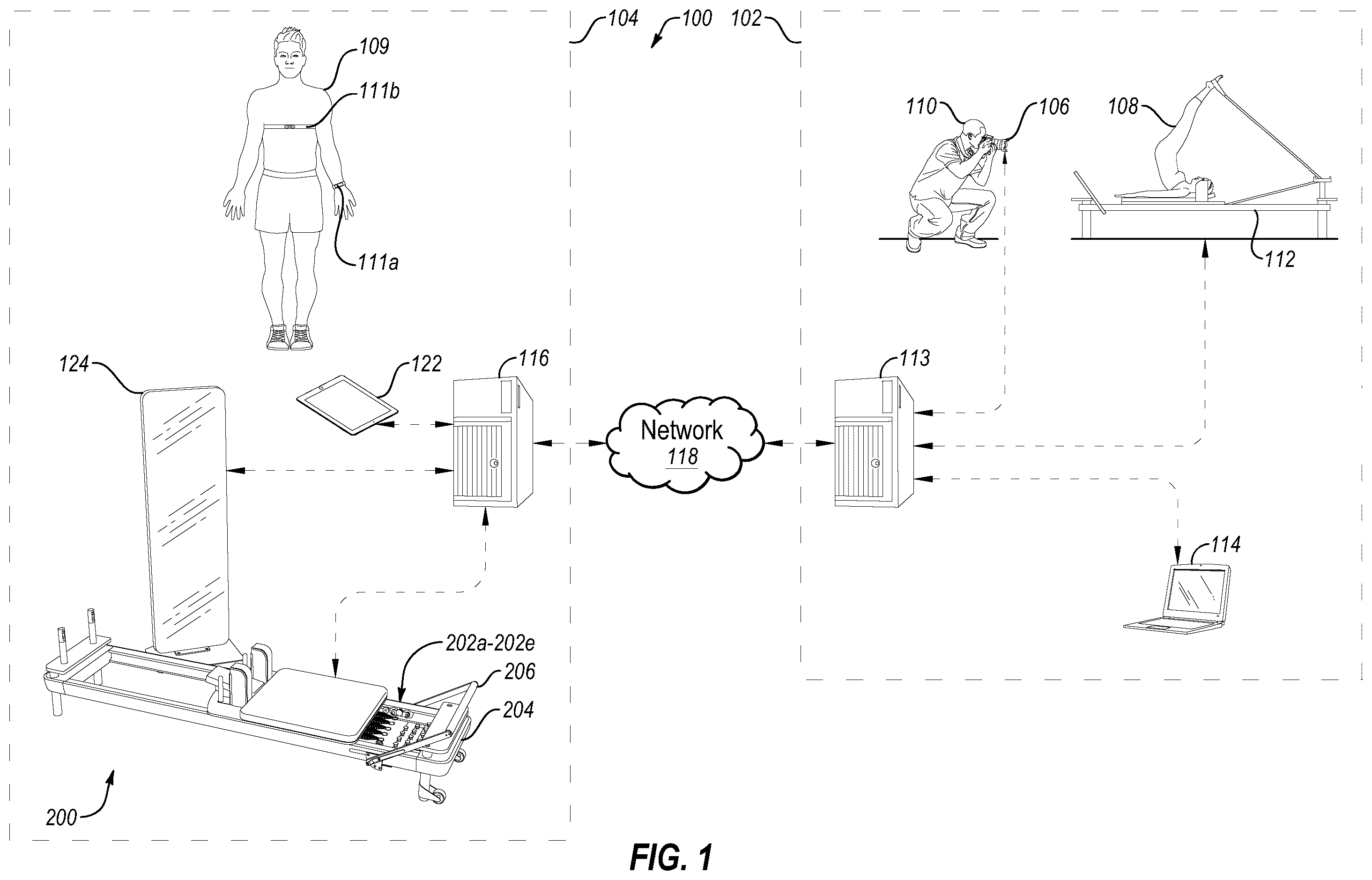 Patent US12508459 — Motorized Pilates reformer system — Figure 1