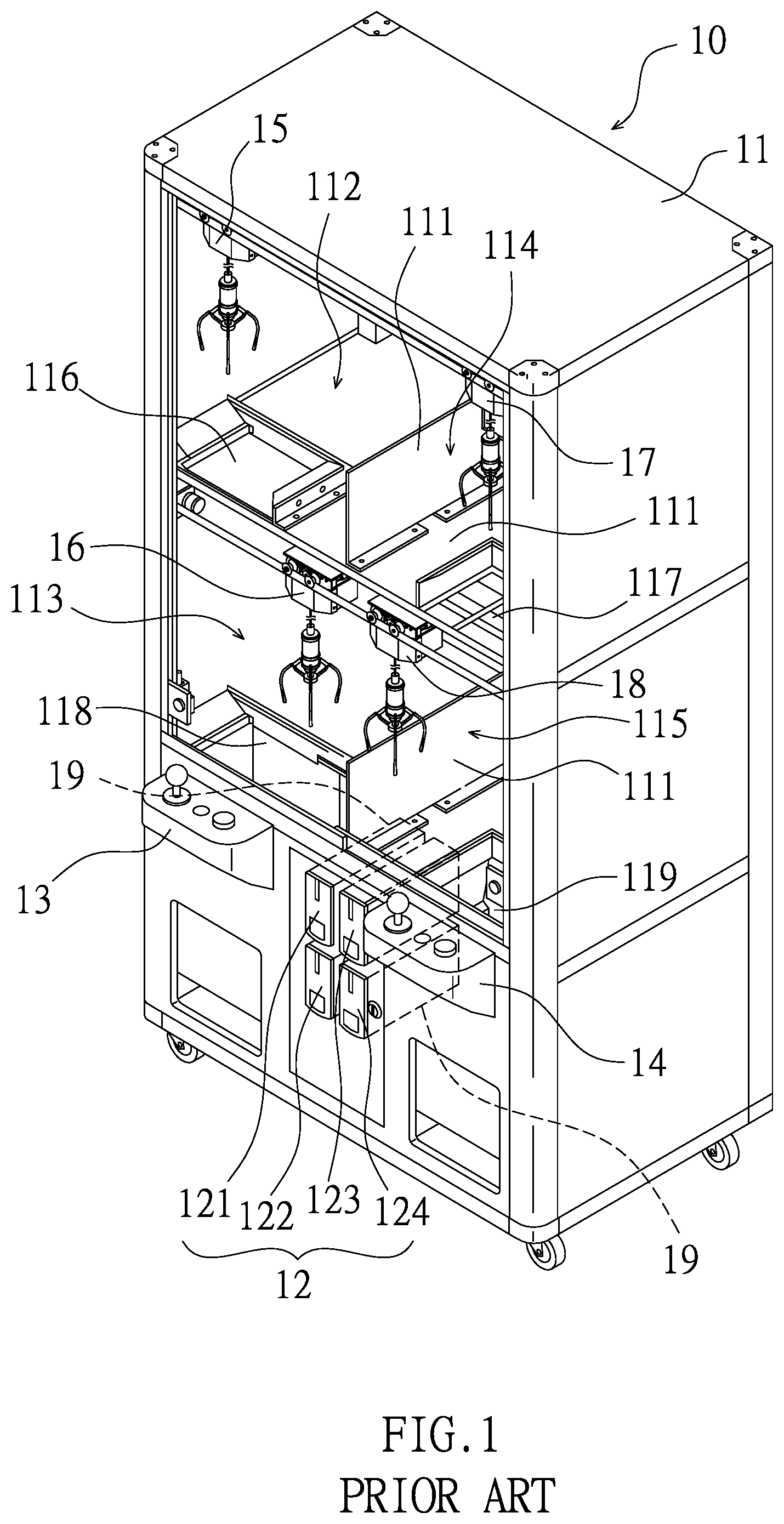 Patent US12508500 — Multi-player claw machine — Figure 1