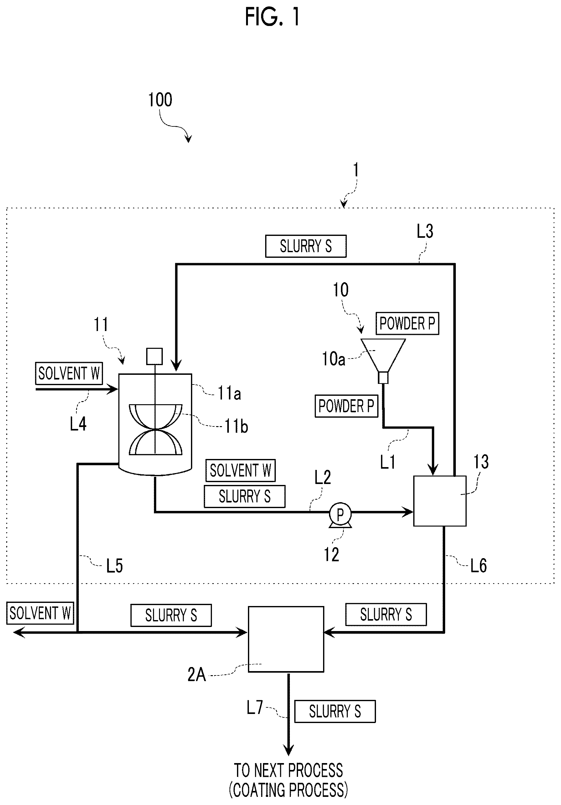 Patent US12508553 — Slurry storage device, slurry production system and slurry storage method — Figure 1