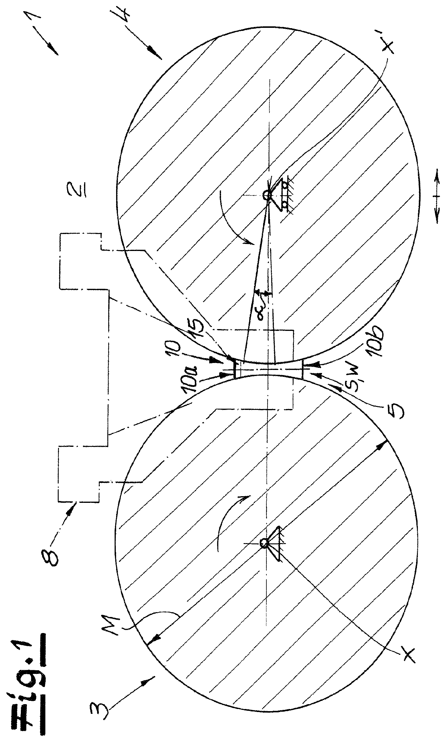 Patent US12508594 — High-pressure roller press — Figure 1