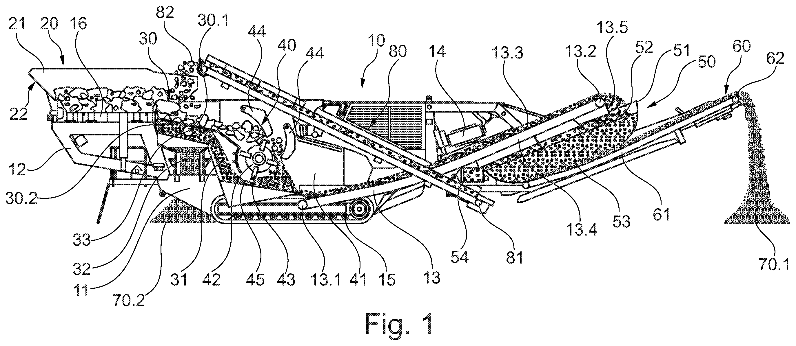 Patent US12508599 Figure 1 – Material processing device, in particular crusher
