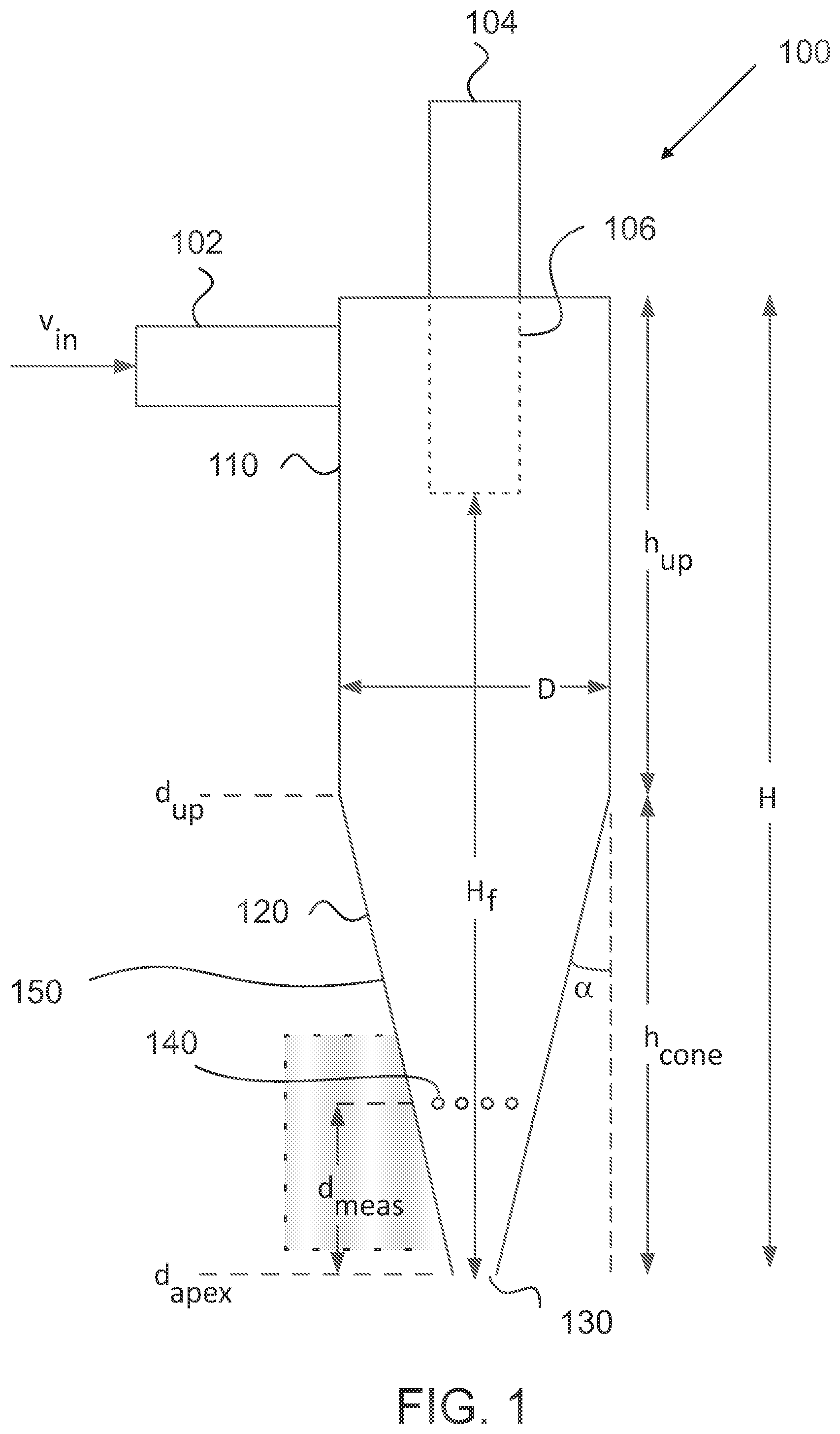Patent US12508603 — Hydrocyclone for detecting formation of a roping state — Figure 1