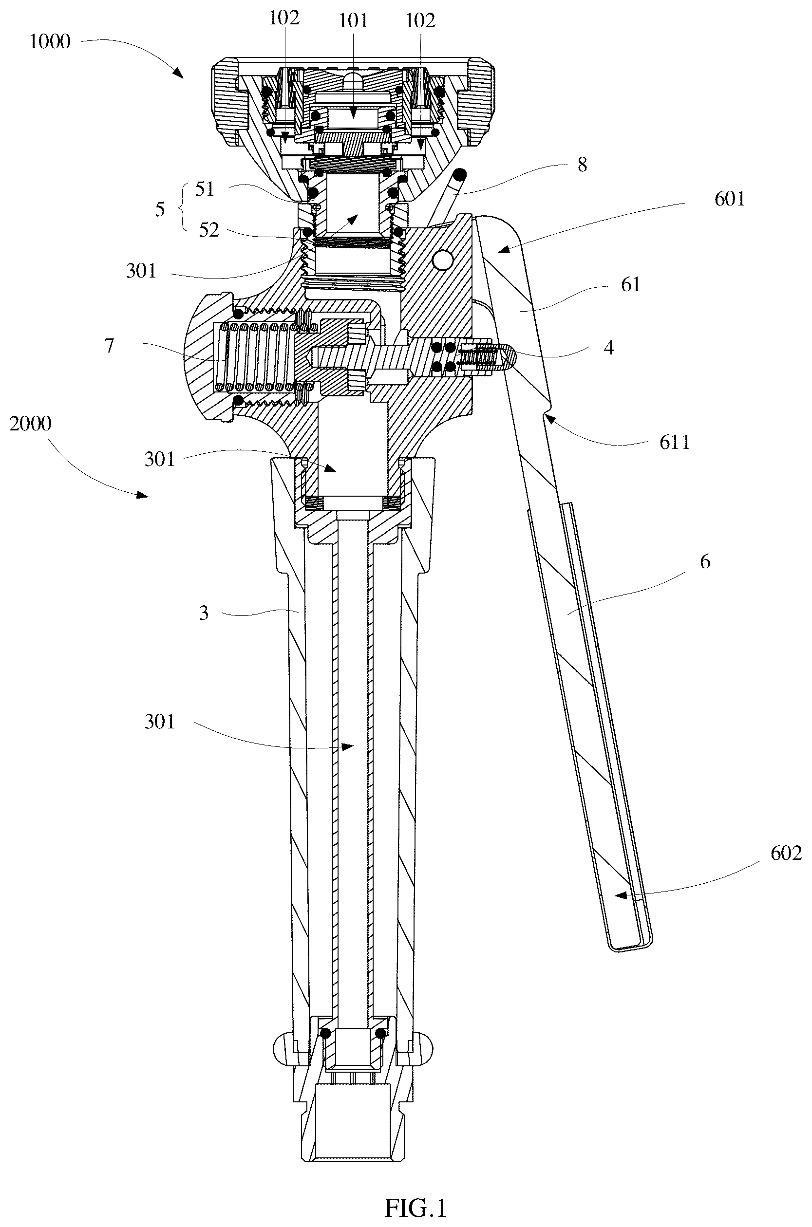 Patent US12508605 — Handheld water sprayer — Figure 1