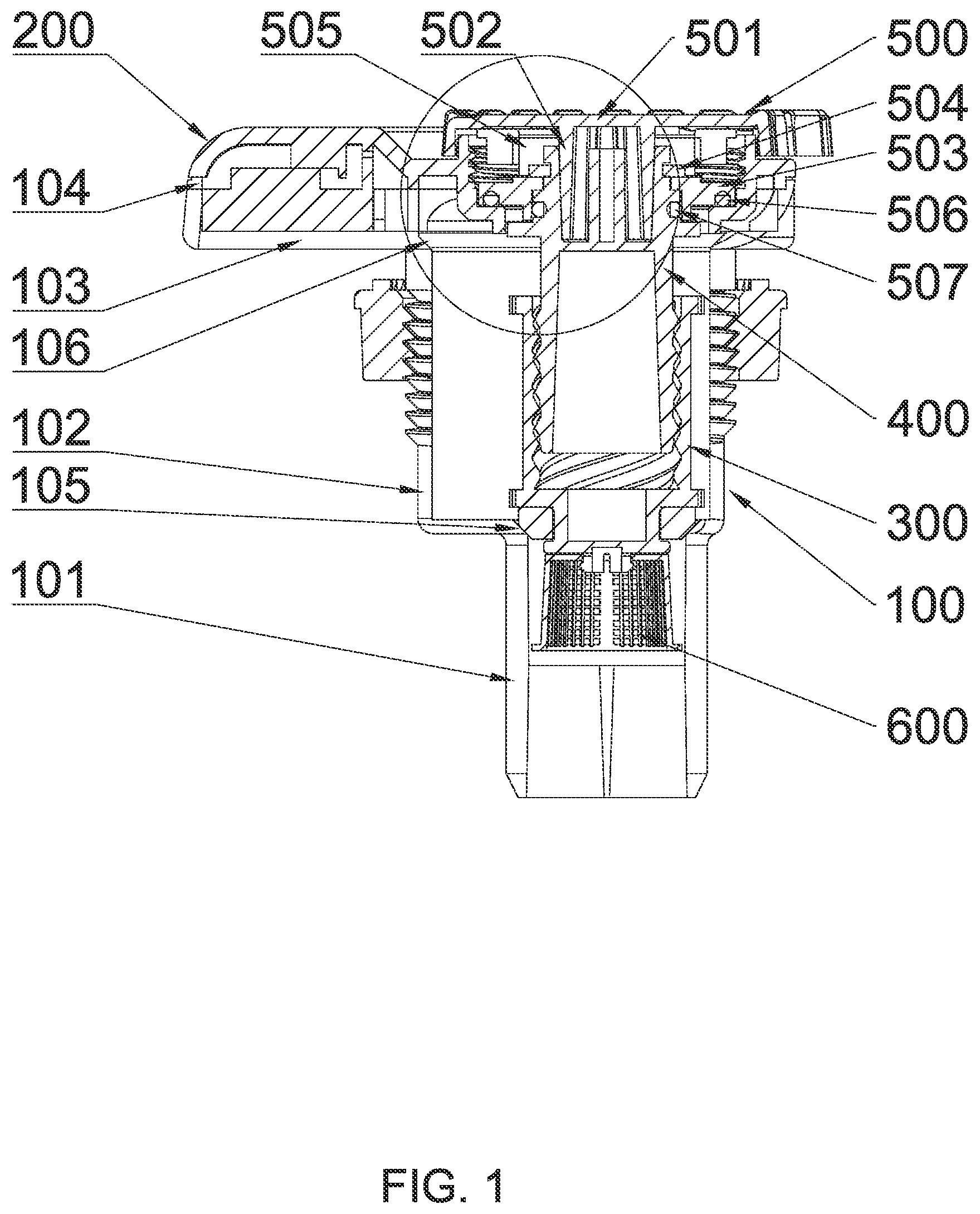Patent US12508607 — Water curtain system with switch — Figure 1