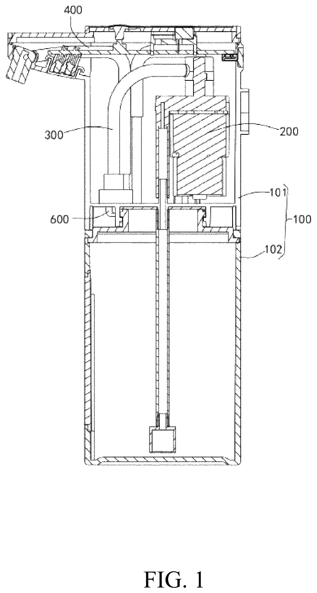 Patent US12508610 — Foam dispenser and hand sanitizer dispenser — Figure 1