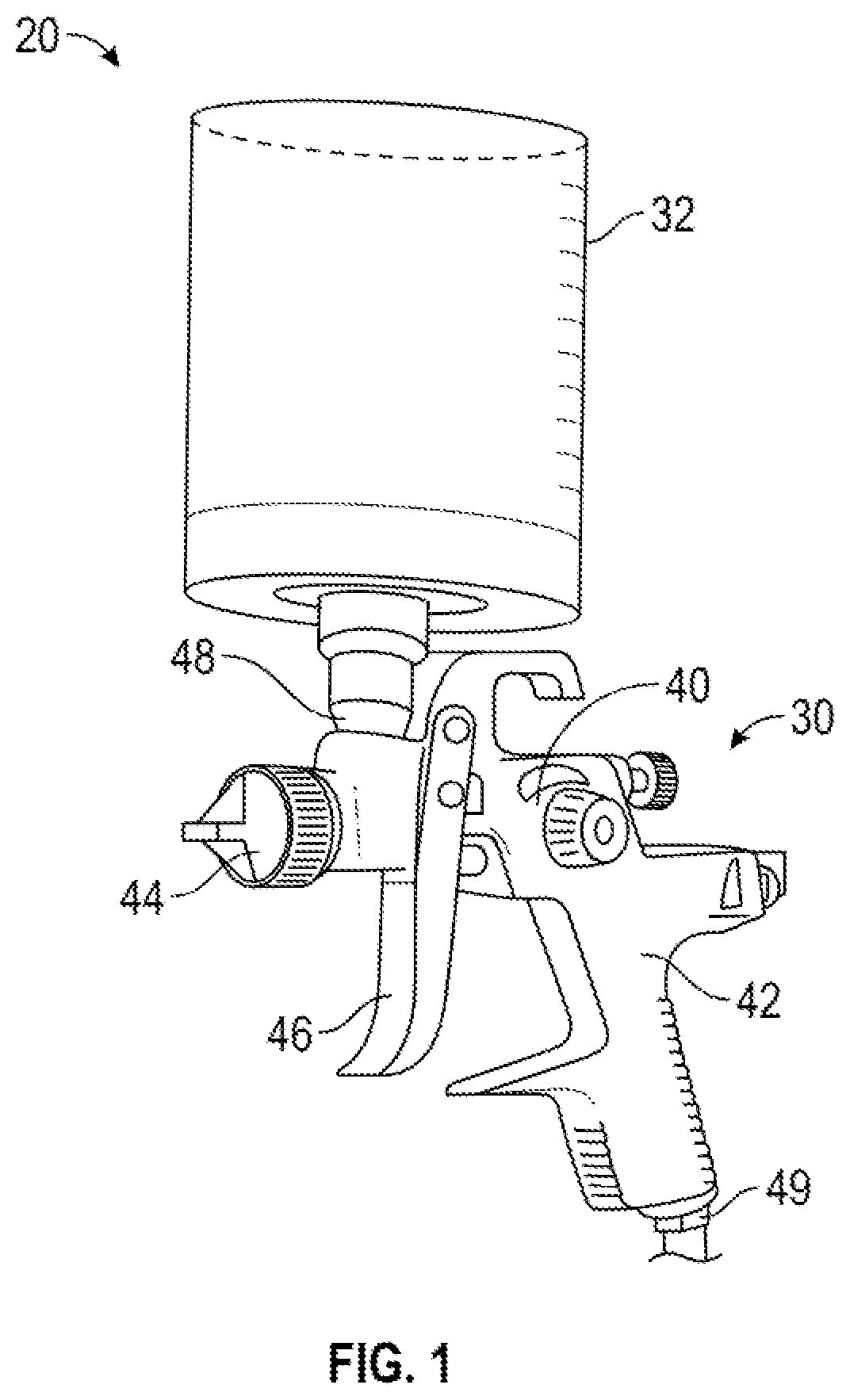 Patent US12508611 — Connector system for hand-held spray guns — Figure 1