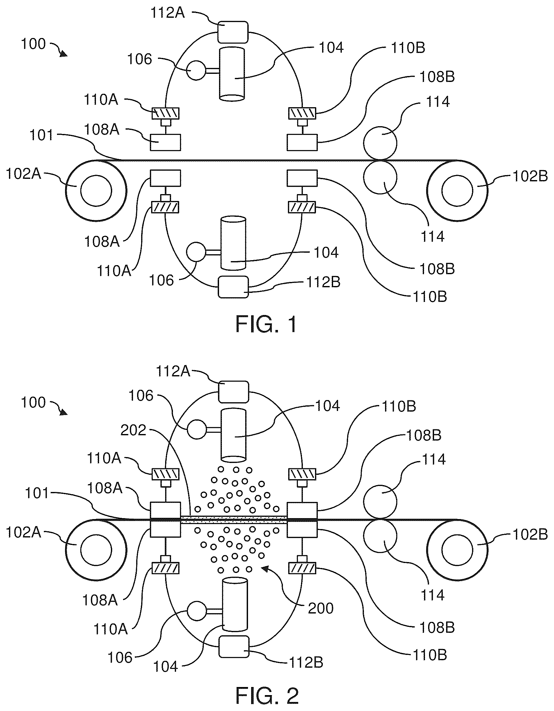 Patent US12508624 Figure 1 – Systems and methods for dry powder coating layers of an electrochemical cell