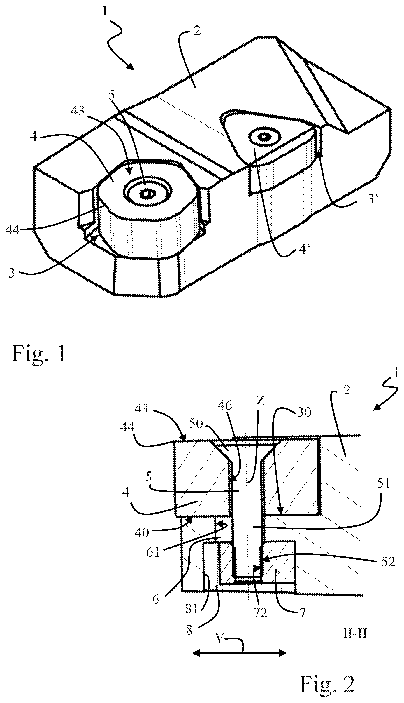 Patent US12508656 Figure 1 – Machining tool and method for indexing a cutting insert