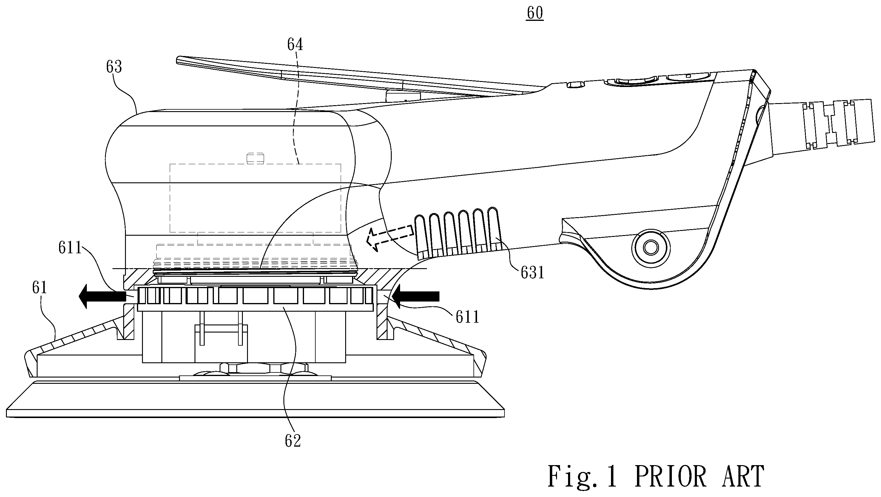 Patent US12508686 Figure 1 – Electric tool grinding machine