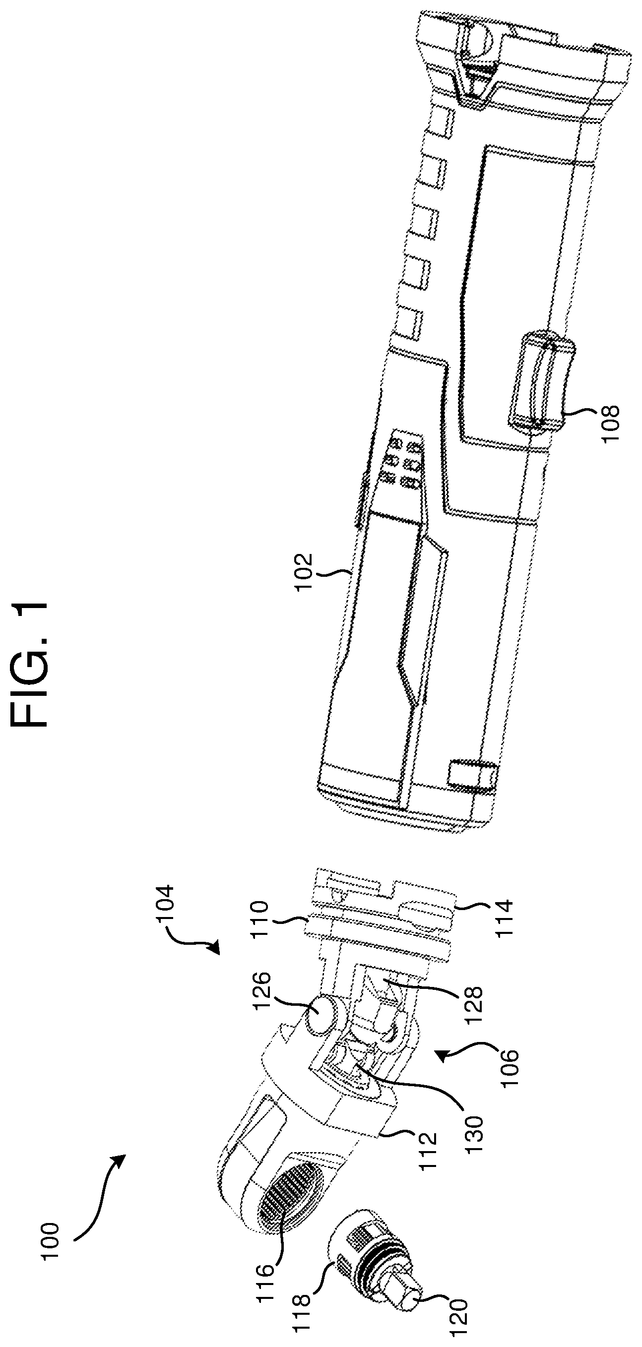 Patent US12508696 Figure 1 – Flexible head joints for cordless ratchet tools