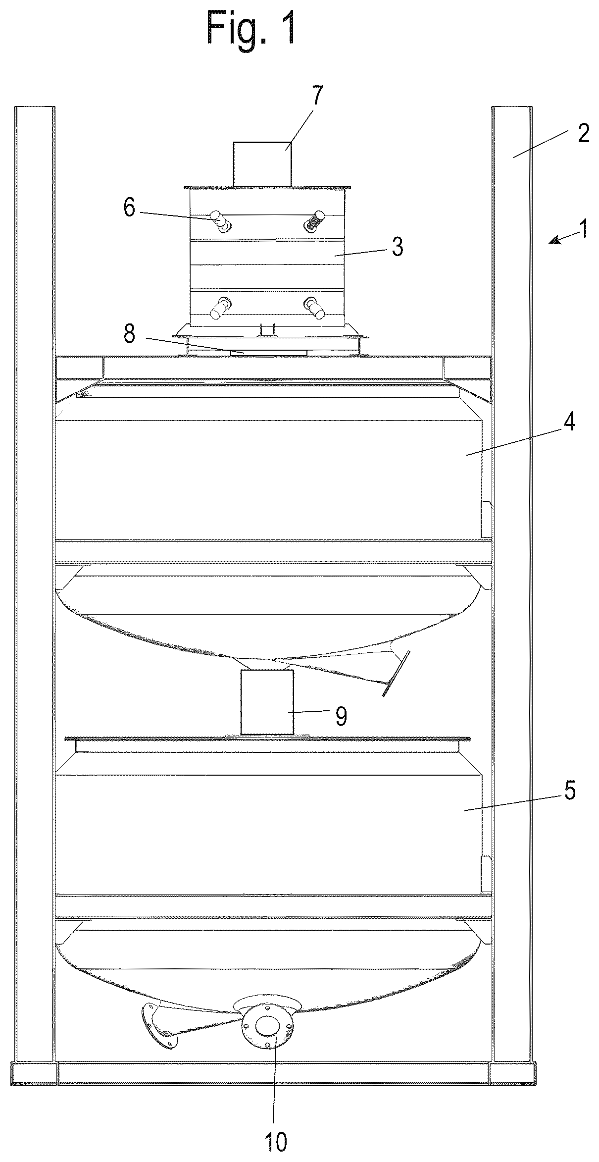 Patent US12508739 Figure 1 – Device and method for producing a concrete, in particular a high early strength concrete
